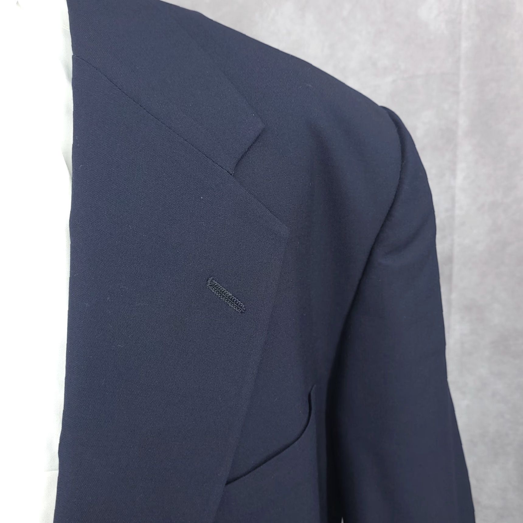 Vintage Tom Jones Coat Men 46 Blue Wool Executive Collection Gold Buttons Blazer Jacket Size 46R - 5 Thumbnail