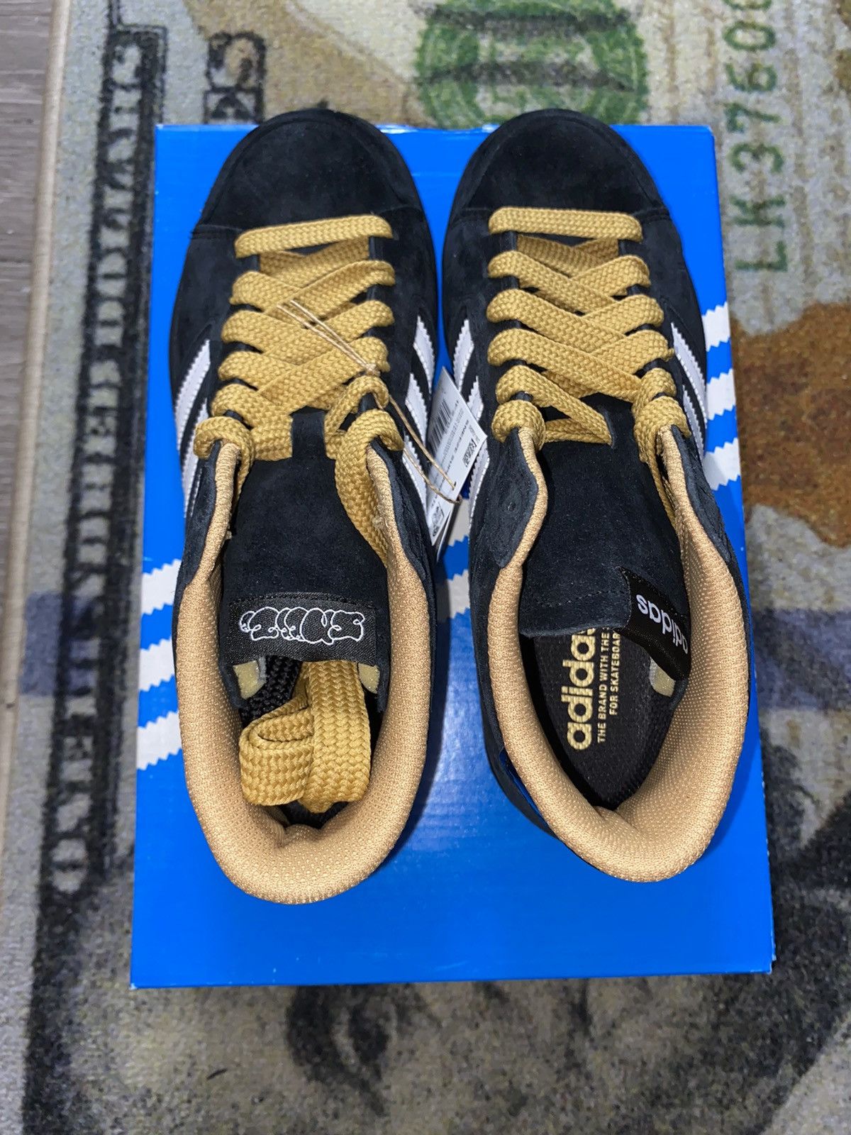 adidas gazelle silver green womens Adidas x Sneeze Superskate Shoes - Core Black / FTWR White / Golden Be main image 1