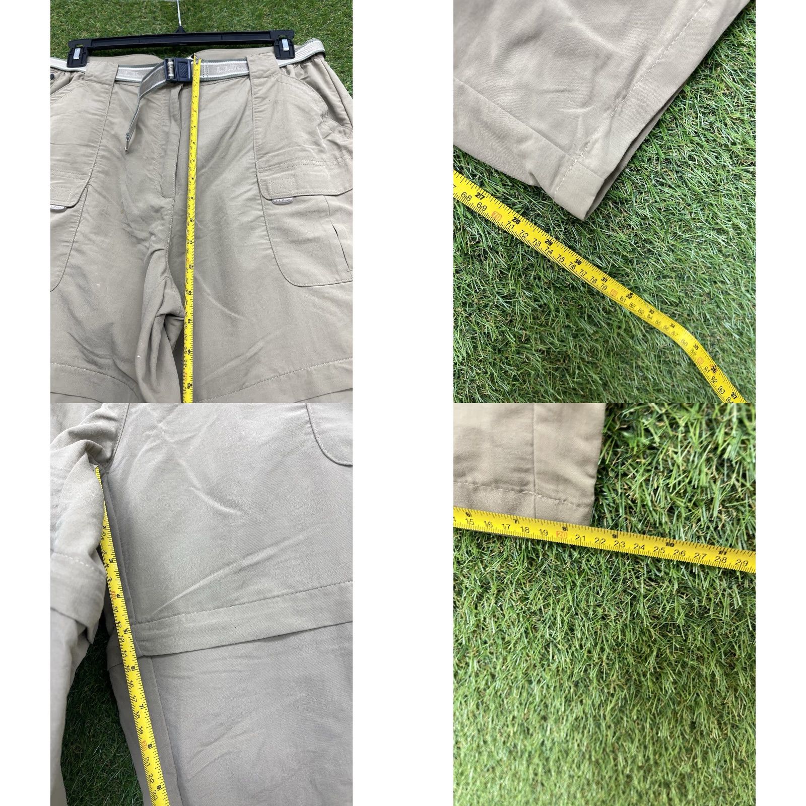 Vintage L.L. Bean Women's Convertible Hiking Pants Large Beige Microfiber Cargo Stretch Bootcut 2000s Size 36" / US 14 / IT 50 - 8 Thumbnail