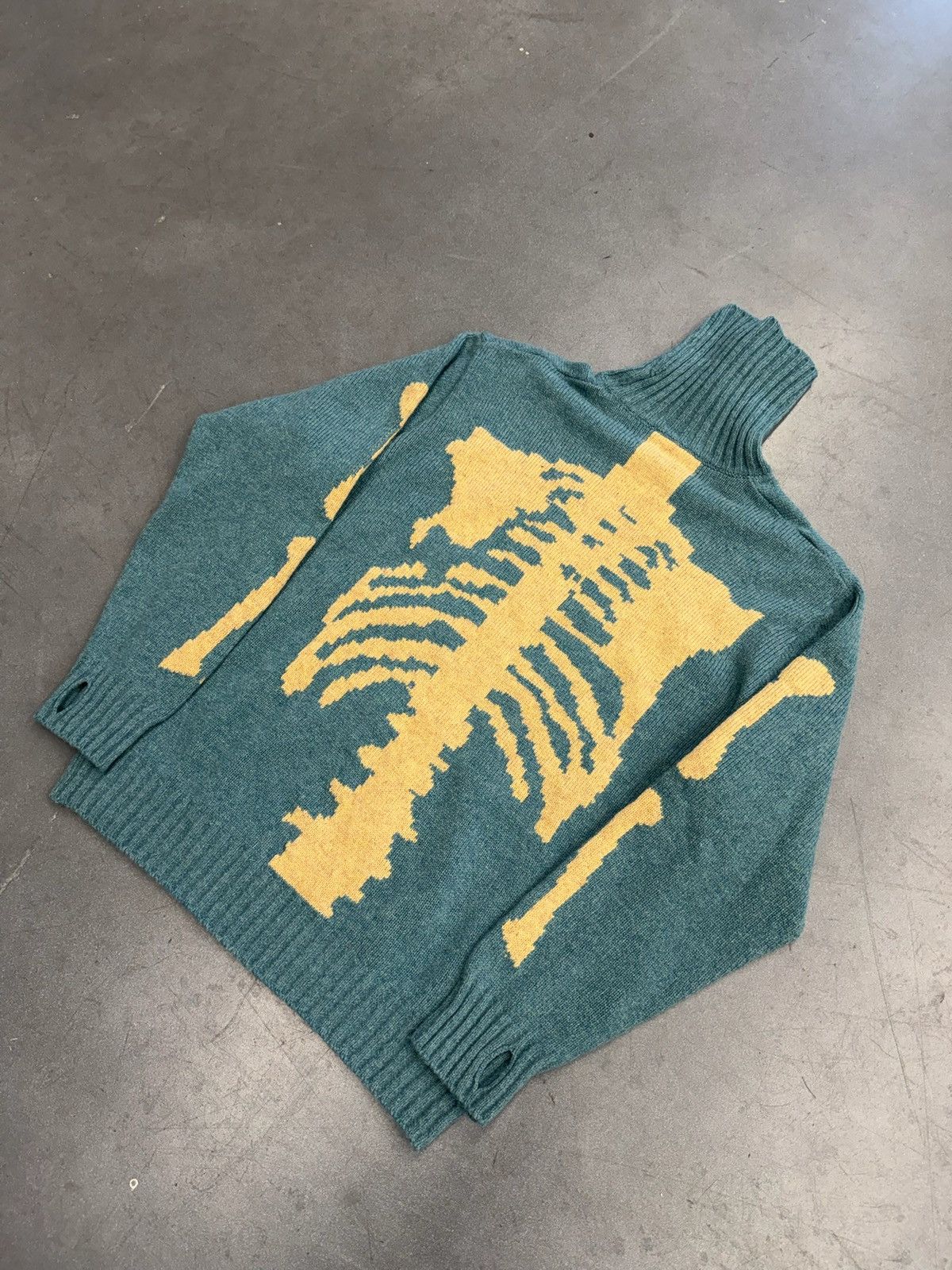 Kapital Kapital 5G Wool Bone Crewneck Sweater Saxophone Size 3/ Size US L / EU 52-54 / 3 - 5 Thumbnail
