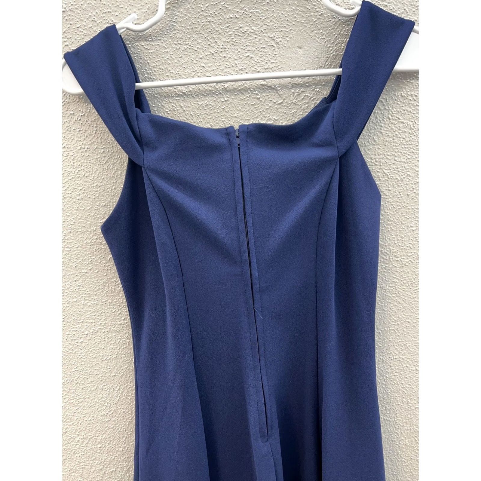 Vintage Juniors Social Code A-Line Off-the-Shoulder Navy Blue Dress Size 9 Sleeveless Zipper Size M / US 6-8 / IT 42-44 - 7 Thumbnail