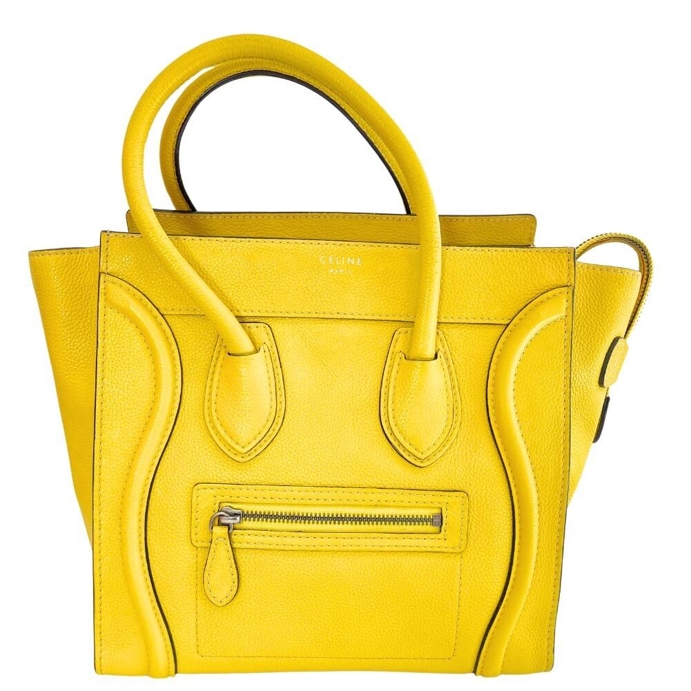 image of Celine Céline Luggage Handbag in Yellow, Women's