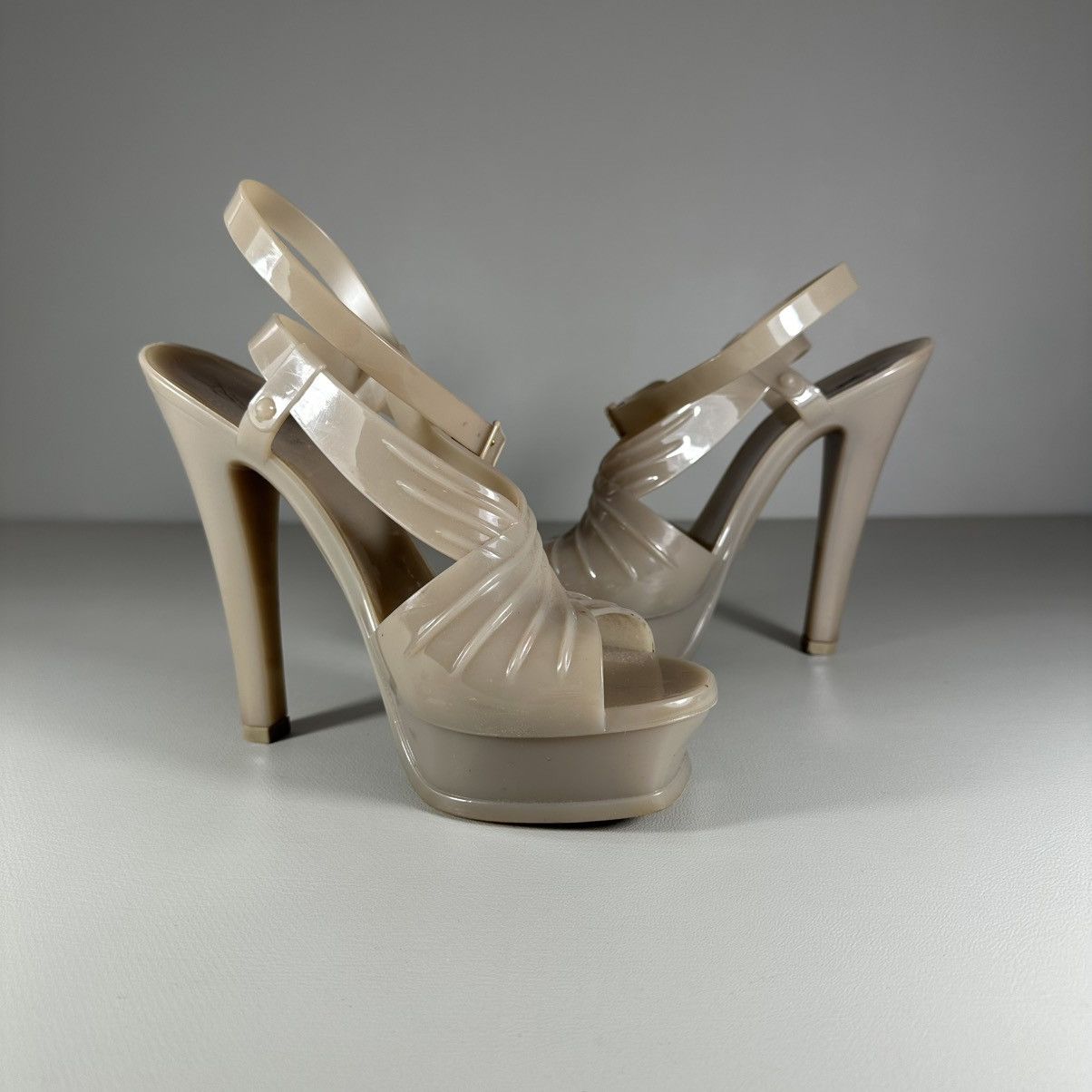 Yves Saint Laurent YSL Yves Saint Laurent Platform Heeled Rubber Sandals Size US 9 / IT 39 - 5 Thumbnail