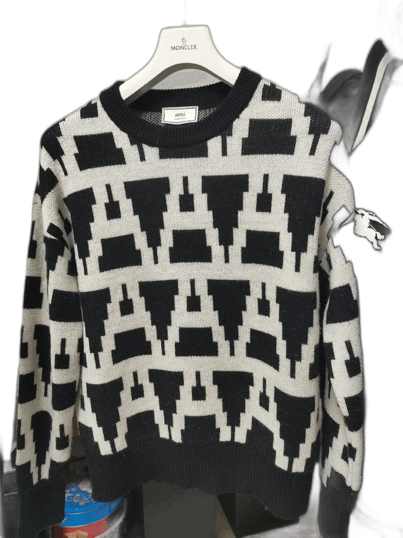 AMI AMI Men's Wool Sweater with Unique Design Size US M / EU 48-50 / 2 - 1 Thumbnail