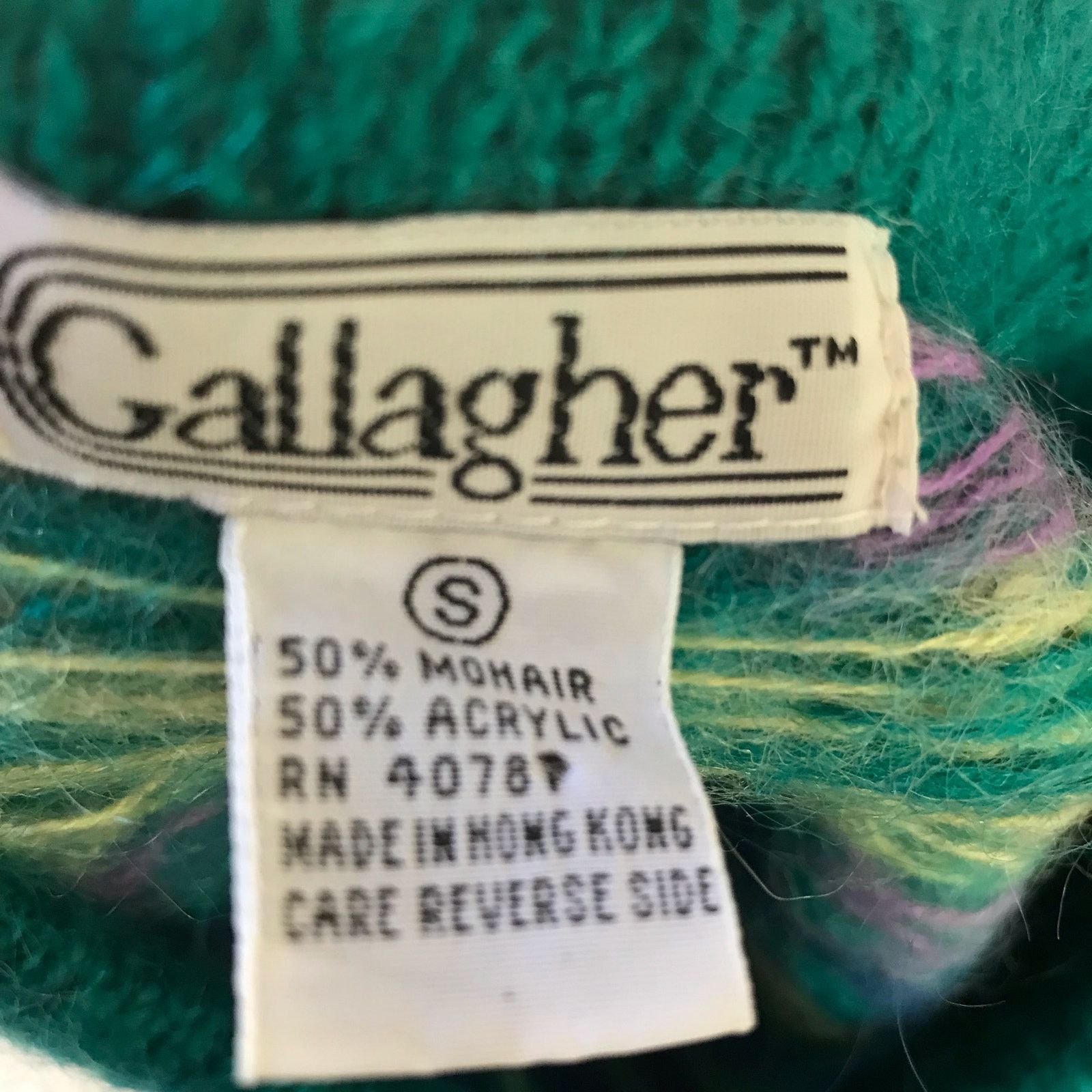 Vintage Vintage Gallagher Mohair Snowflake Green Purple Sweater Sz S Size S / US 4 / IT 40 - 7 Thumbnail