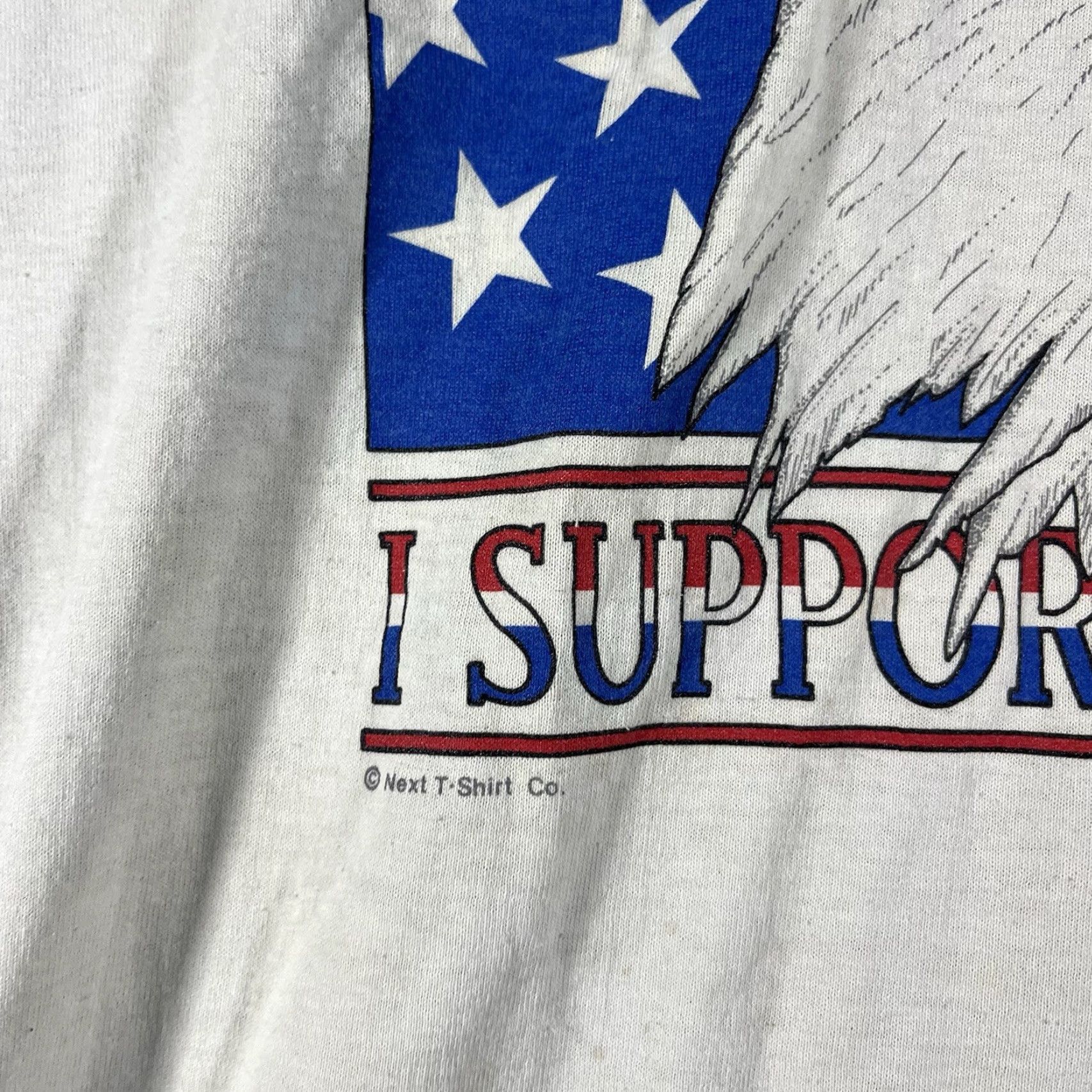 Hanes VINTAGE Hanes Operation Desert Storm Eagle T-Shirt Mens XL White 90s Military USA Support Troops Size US XL / EU 56 / 4 - 4 Thumbnail
