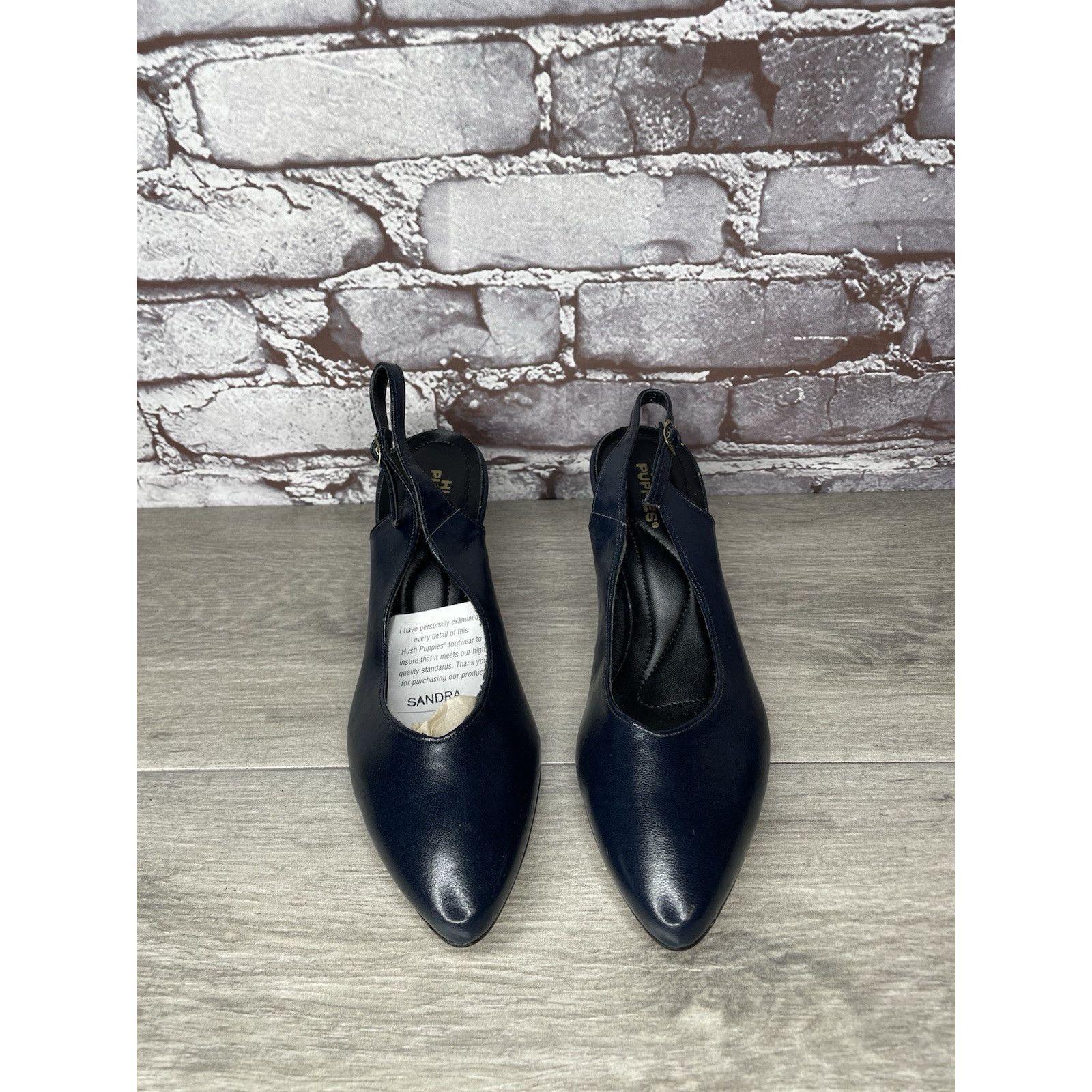 Hush Puppies Hush Puppies Navy Blue Leather Pointed Toe Ankle Strap Heels Size US 8.5 / IT 38.5 - 11 Thumbnail