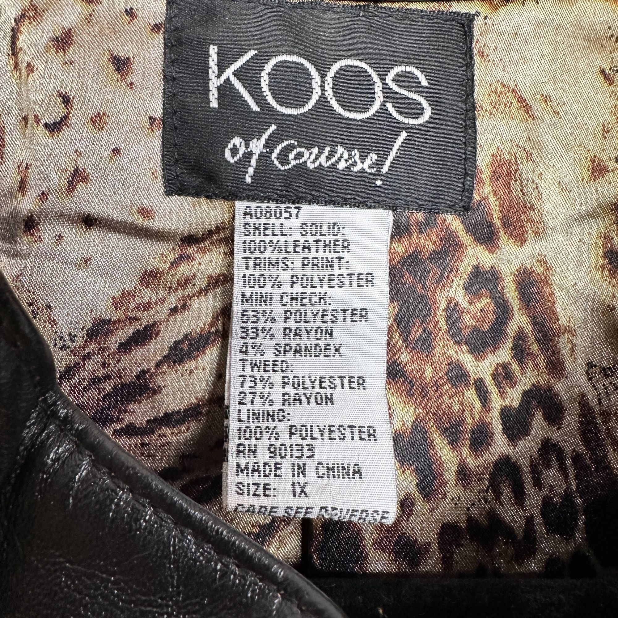 Designer Koos of Course Womens Leather Tweed Mix Media Jacket with An Size XXL / US 16-18 / IT 52-54 - 7 Thumbnail