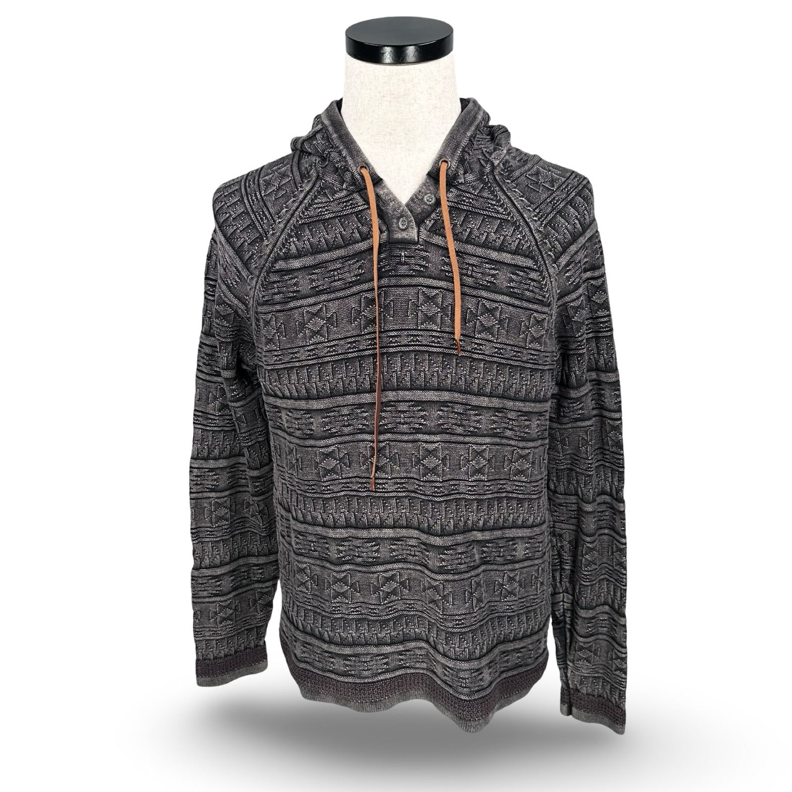 Carbon Carbon 2 Cobalt Hoodie Mens Medium Gray Tribal Aztec Henley Size US M / EU 48-50 / 2 - 1 Thumbnail