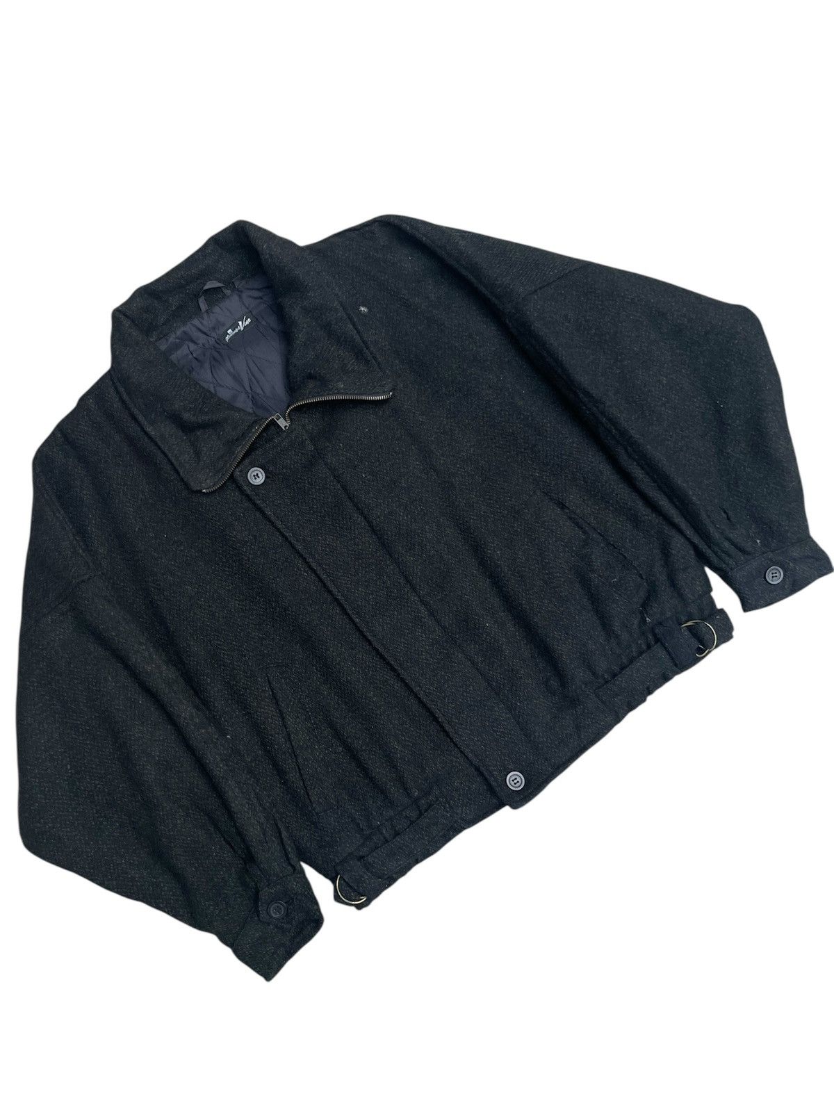 Issey Miyake Vintage Bernard Vise Sculpted Wool Bomber Miyake-Inspired Size US M / EU 48-50 / 2 - 3 Thumbnail