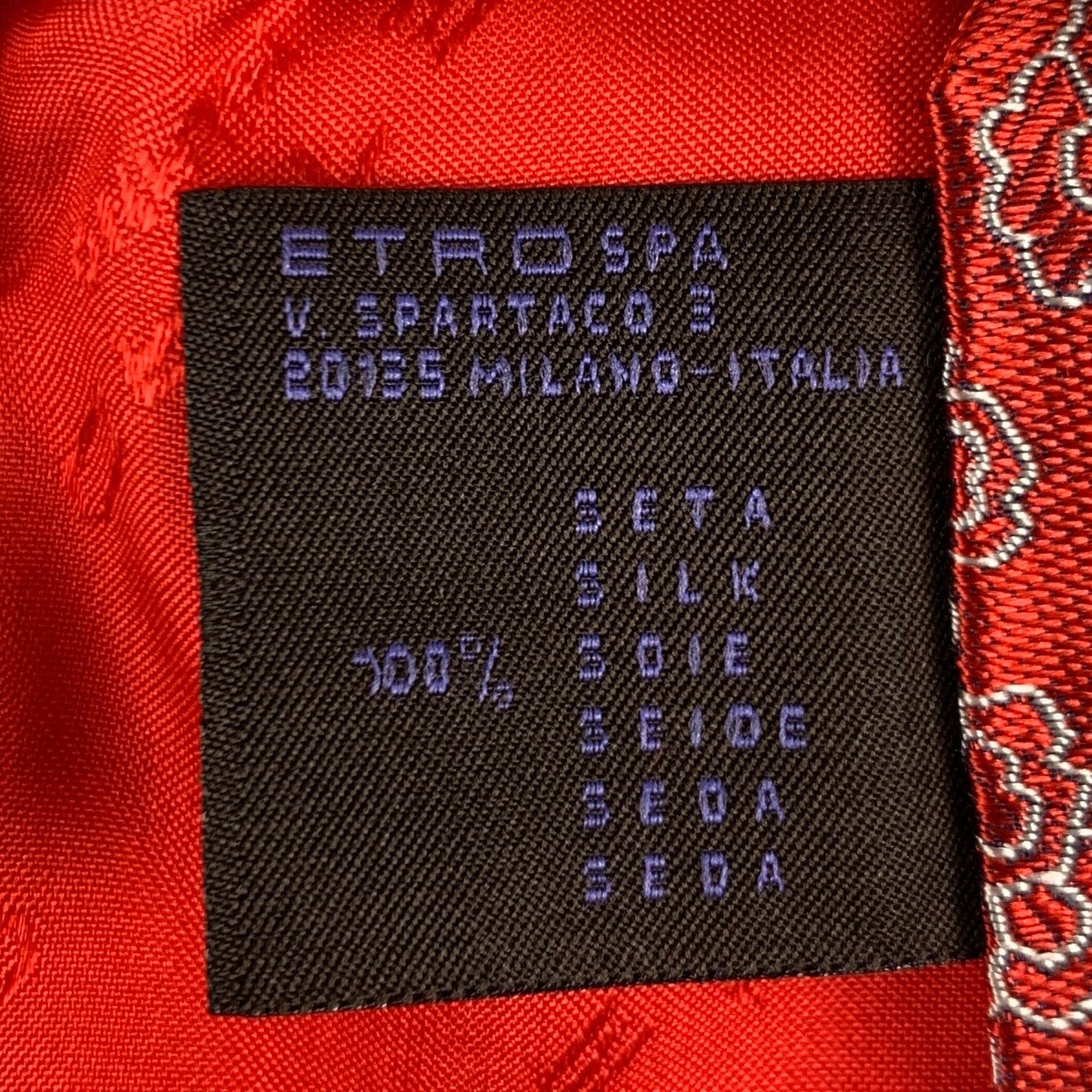 Etro ETRO Red White Paisley Silk Jacquard Tie Size ONE SIZE - 4 Thumbnail