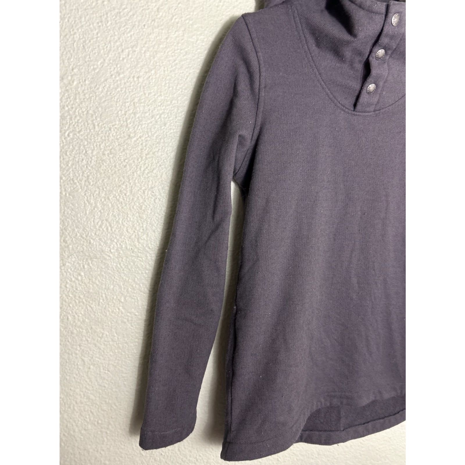 The North Face The North Face Women’s Small Fleece Pullover Hoodie Jacket Gray Knit Stitch Snap Pullover Kangaroo Pockets Logo Size S / US 4 / IT 40 - 2 Thumbnail