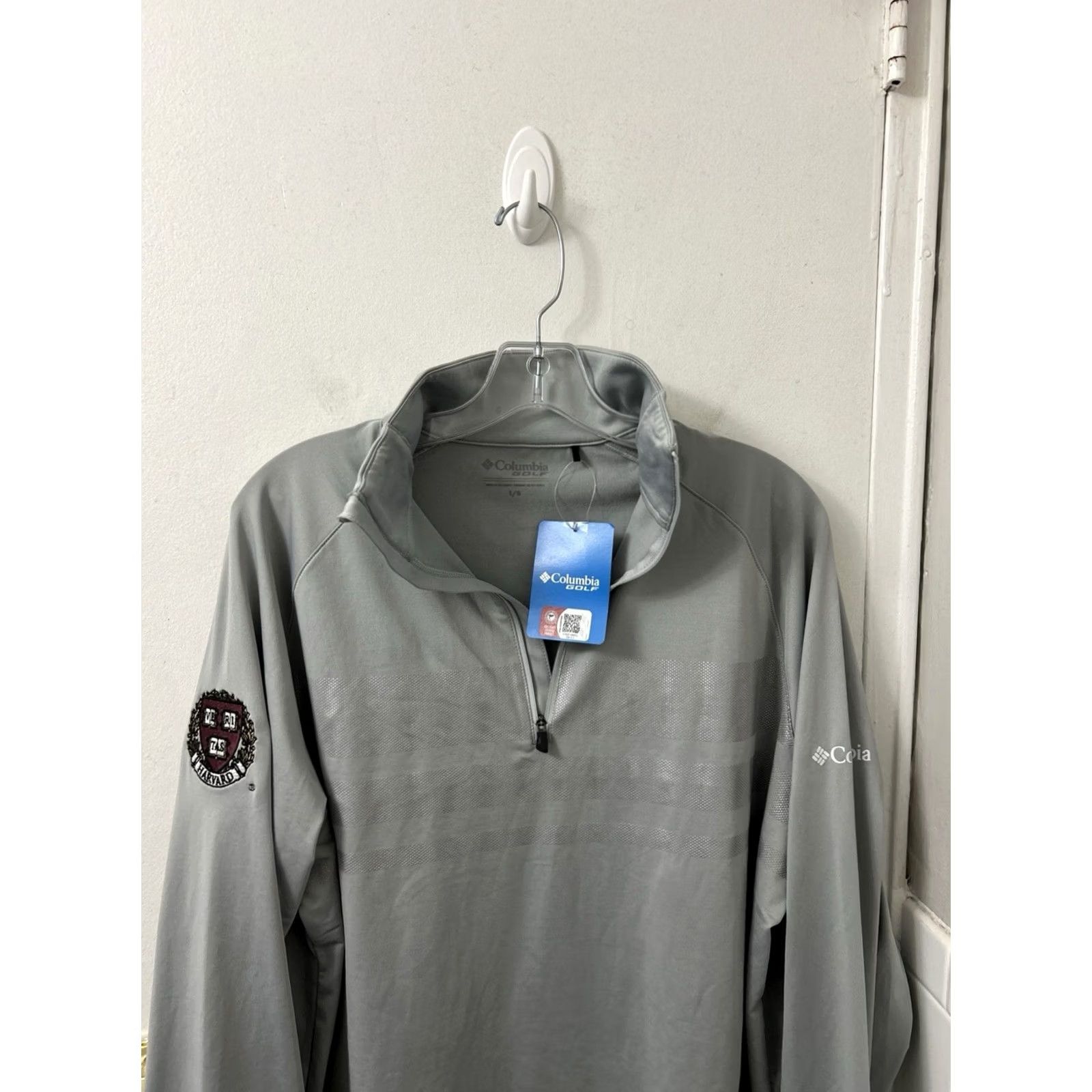Vintage Columbia Harvard University Omni-Wick Picker Pullover Mens L Gray NWT Mock Neck 1/4 Zip Size US L / EU 52-54 / 3 - 2 Thumbnail