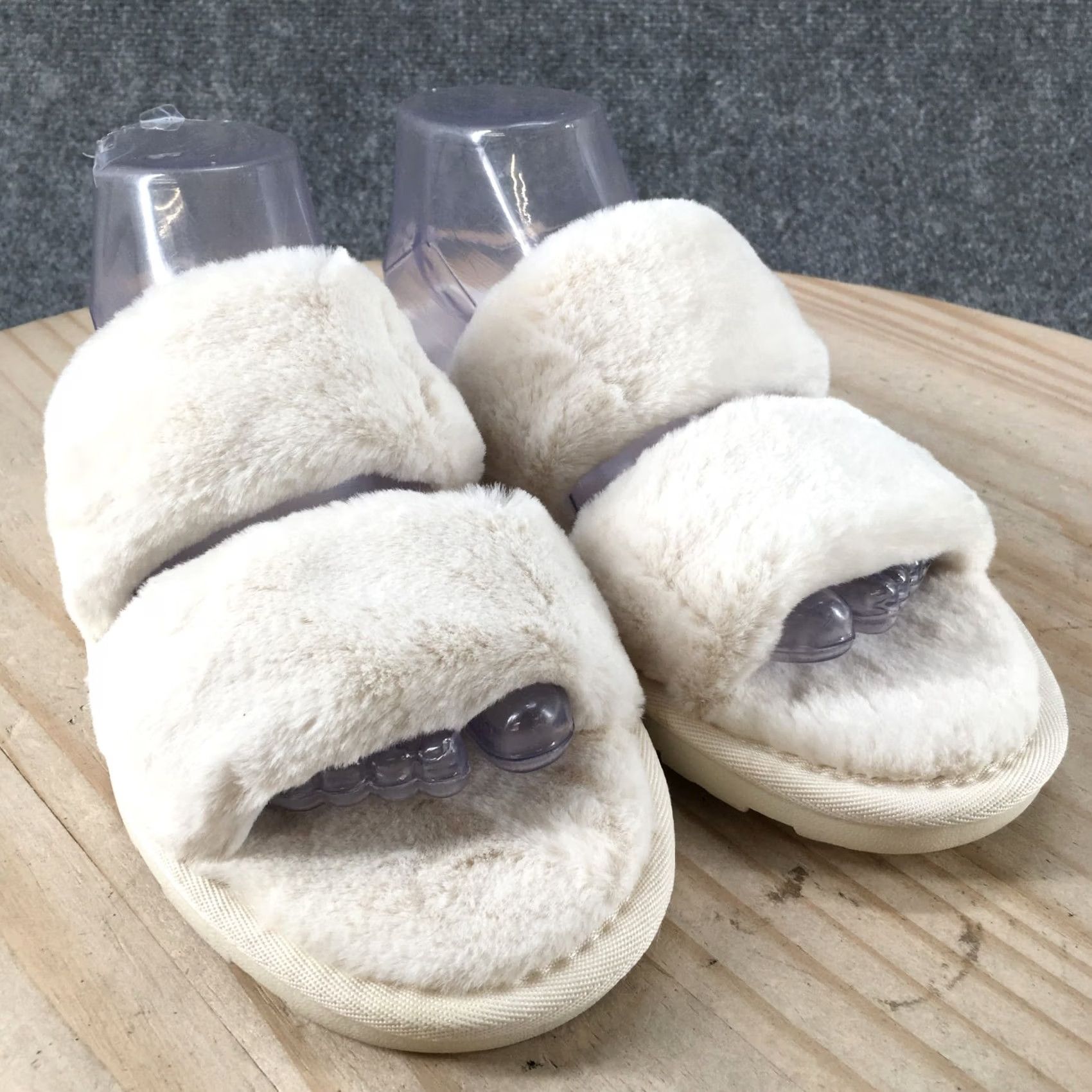 Vintage Stars Above Slippers Womens Open Toe Double Straps Slide Flats White Faux Fur Shoes Slipper Boys Girls Mens Womens 7 4.5 5.5 37.5 37.5 7 7 Size US 7 / IT 37 - 3 Thumbnail