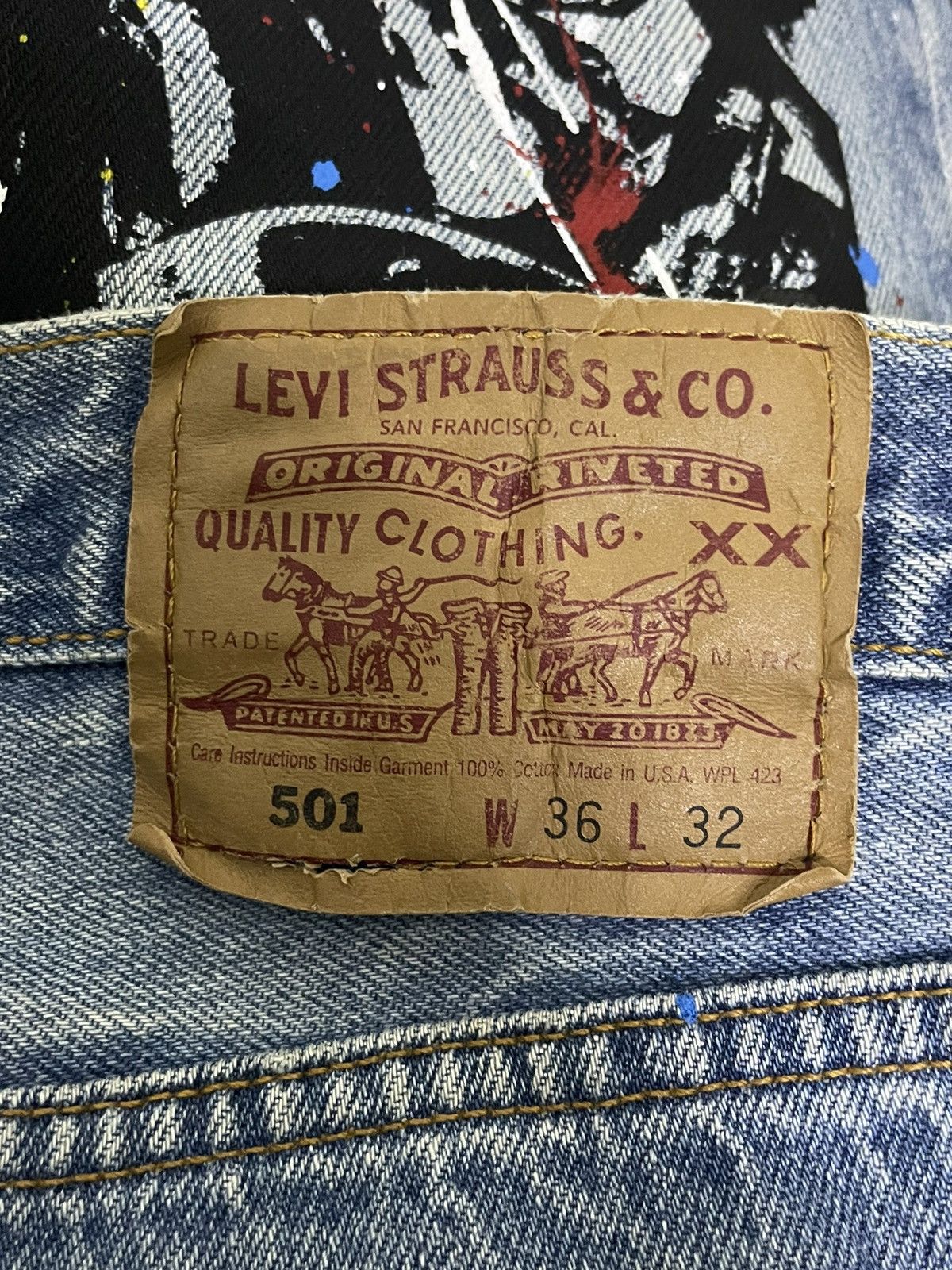 Levi's × Vintage Vintage Levis 501 Sex Pistol Paint Splatter Punk Jeans Size US 36 / EU 52 - 15 Thumbnail