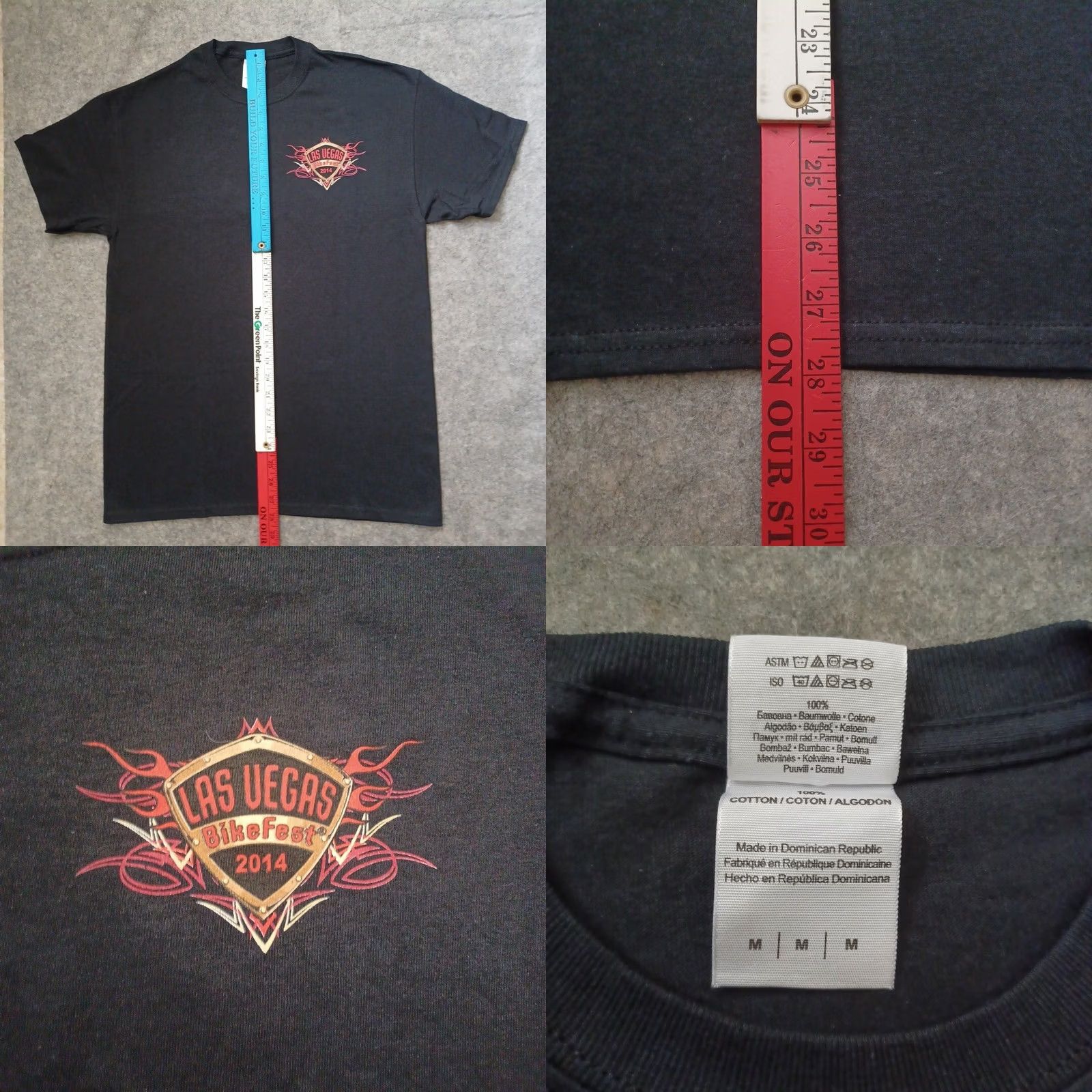 Gildan Gildan Ultra Cotton T-Shirt Mens Black 2014 Las Vegas Bike Fest Front Back Graphic Motorcycle Front Back M Size US M / EU 48-50 / 2 - 8 Thumbnail