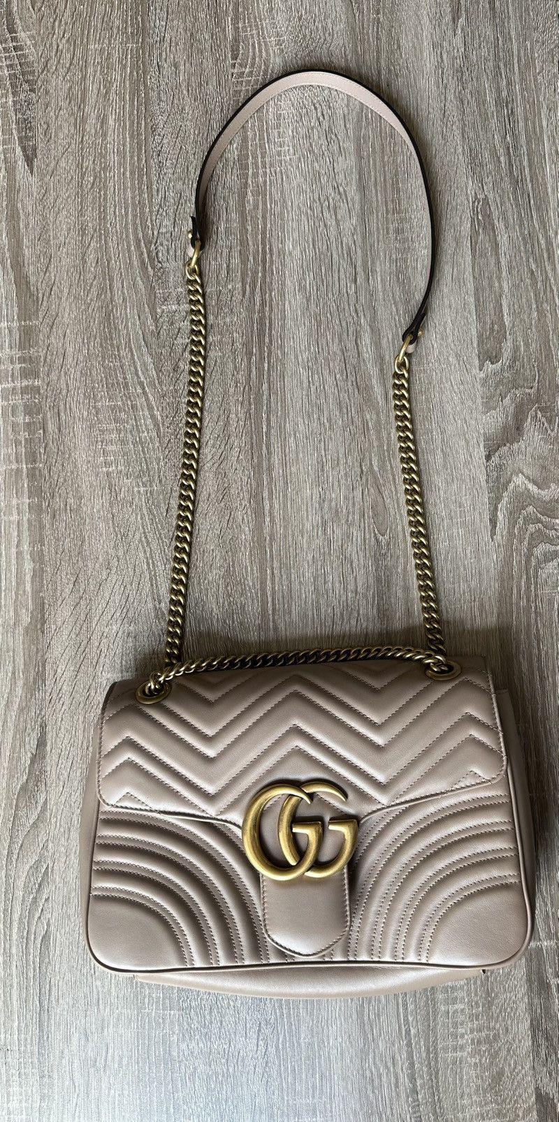 Gucci GUCCI GG Marmont Large Matelassé Shoulder Bag – Taupe Size ONE SIZE - 23 Thumbnail
