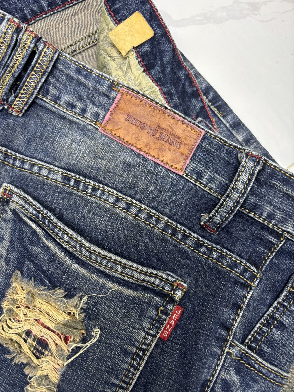 Xander Zhou ZHUO YU DISTRESSED DENIM JEANS Size US 32 / EU 48 - 9 Thumbnail