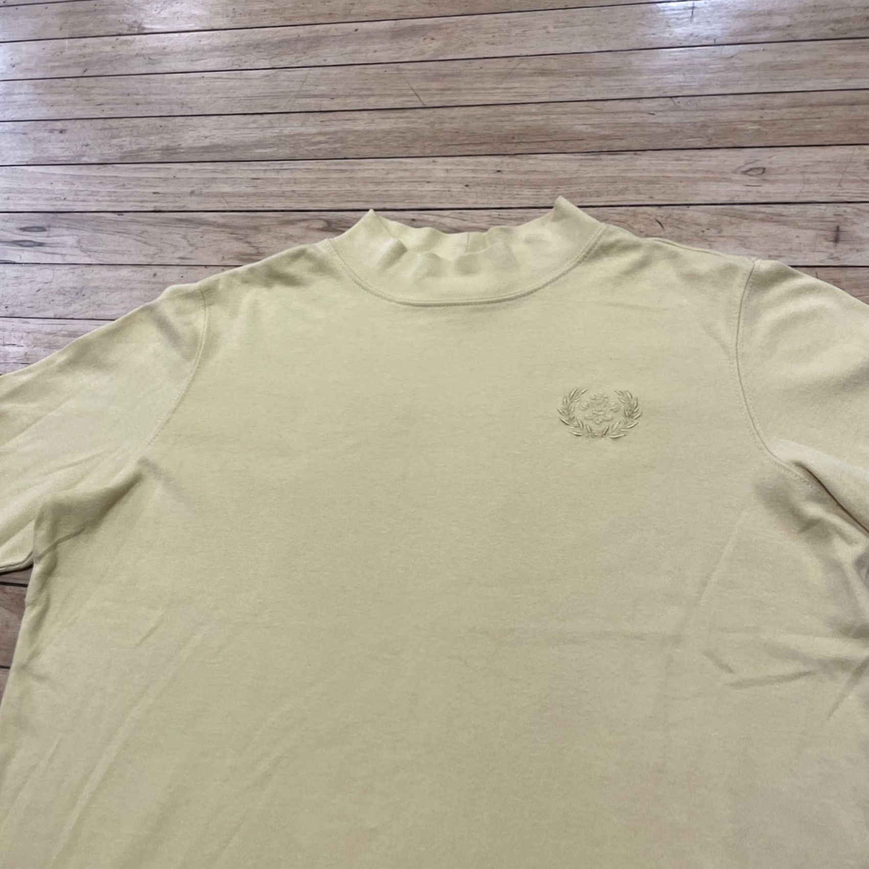 Blair VINTAGE Blair Mock Neck Crop Sweater 3/4 Sleeve Yellow Crest Adult M 80s Pullover Size US M / EU 48-50 / 2 - 4 Thumbnail