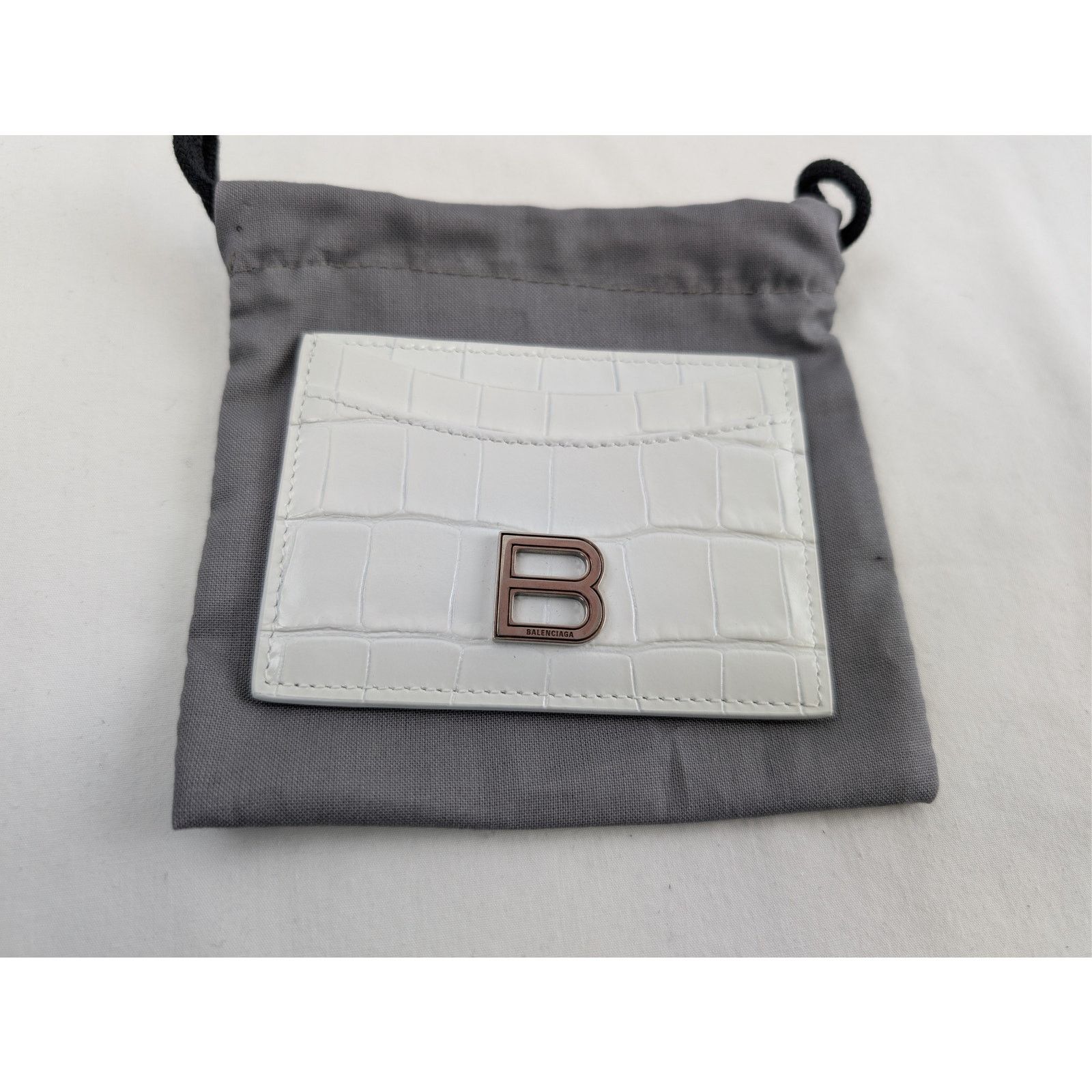 Balenciaga o1rshd1 Size: OS / Shiny Embossed Croc Hourglass Card Holder Size ONE SIZE - 1 Thumbnail
