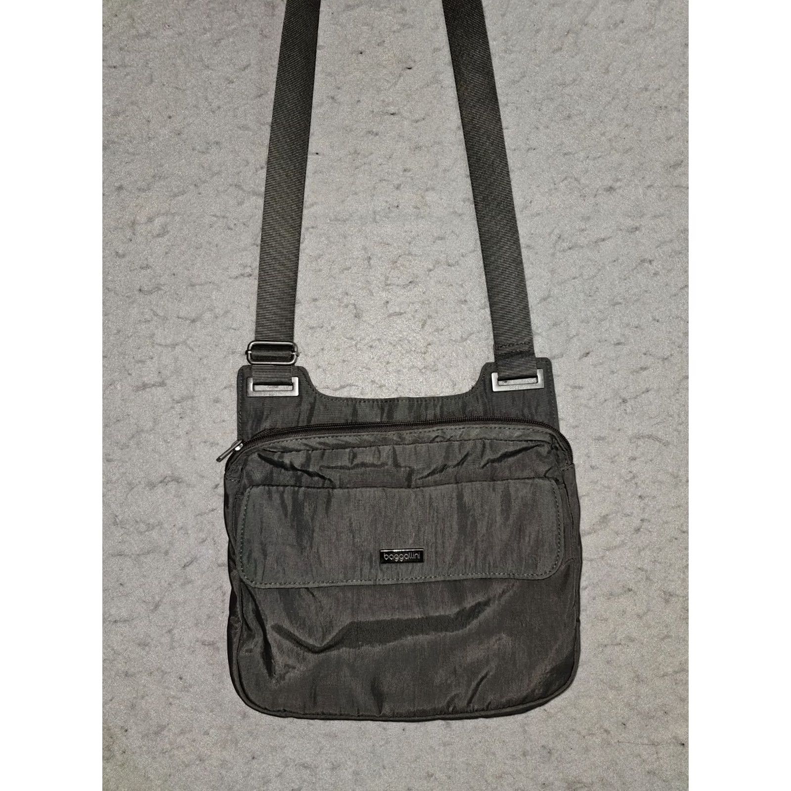 Vintage Baggallini Crossbody Bag Nylon Grey/Yellow Adjustable Travel Purse Size M / US 6-8 / IT 42-44 - 5 Thumbnail