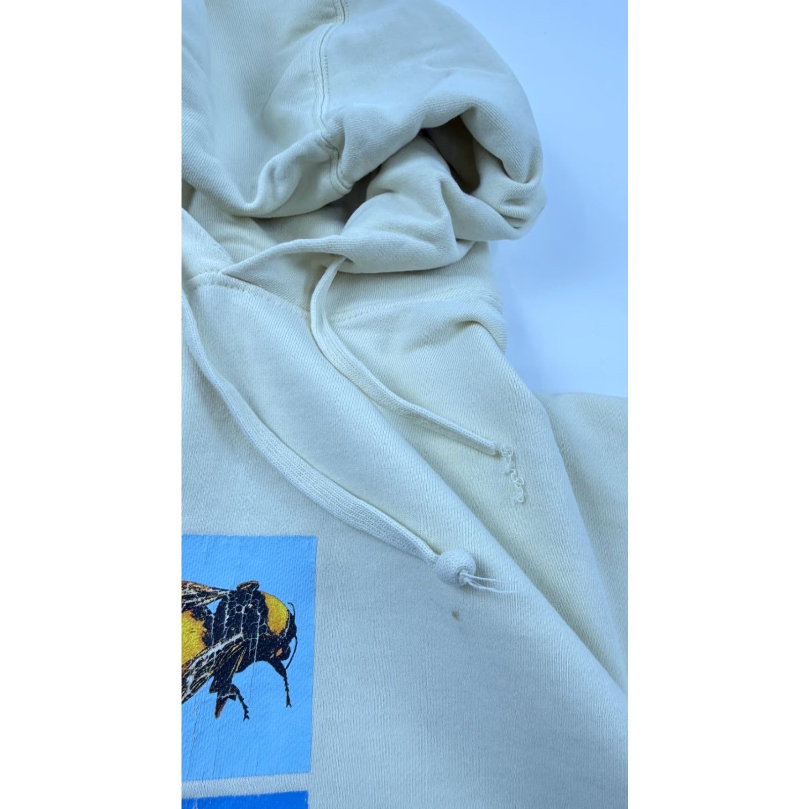 Vintage GOLF Hoodie Mens Large Cream Yellow Graphic Print Pullover Sweatshirt Streetwear Kangaroo Pocket Drawstring Hooded Size US L / EU 52-54 / 3 - 5 Thumbnail