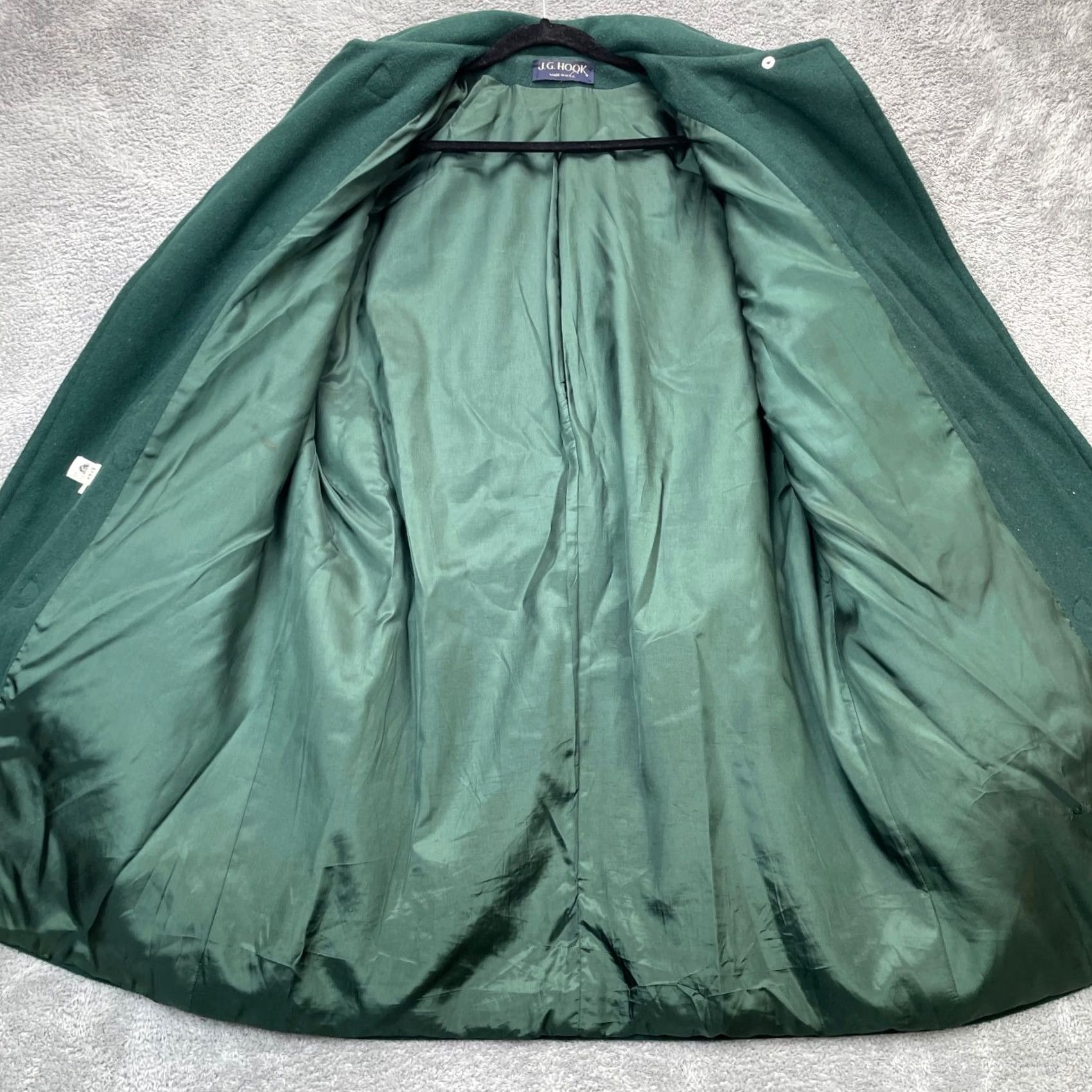 Vintage VINTAGE J.G. Hook Womens Green Pea Coat Jacket 16 Wool Blend Wood Toggle Made USA Size XXL / US 16-18 / IT 52-54 - 5 Thumbnail