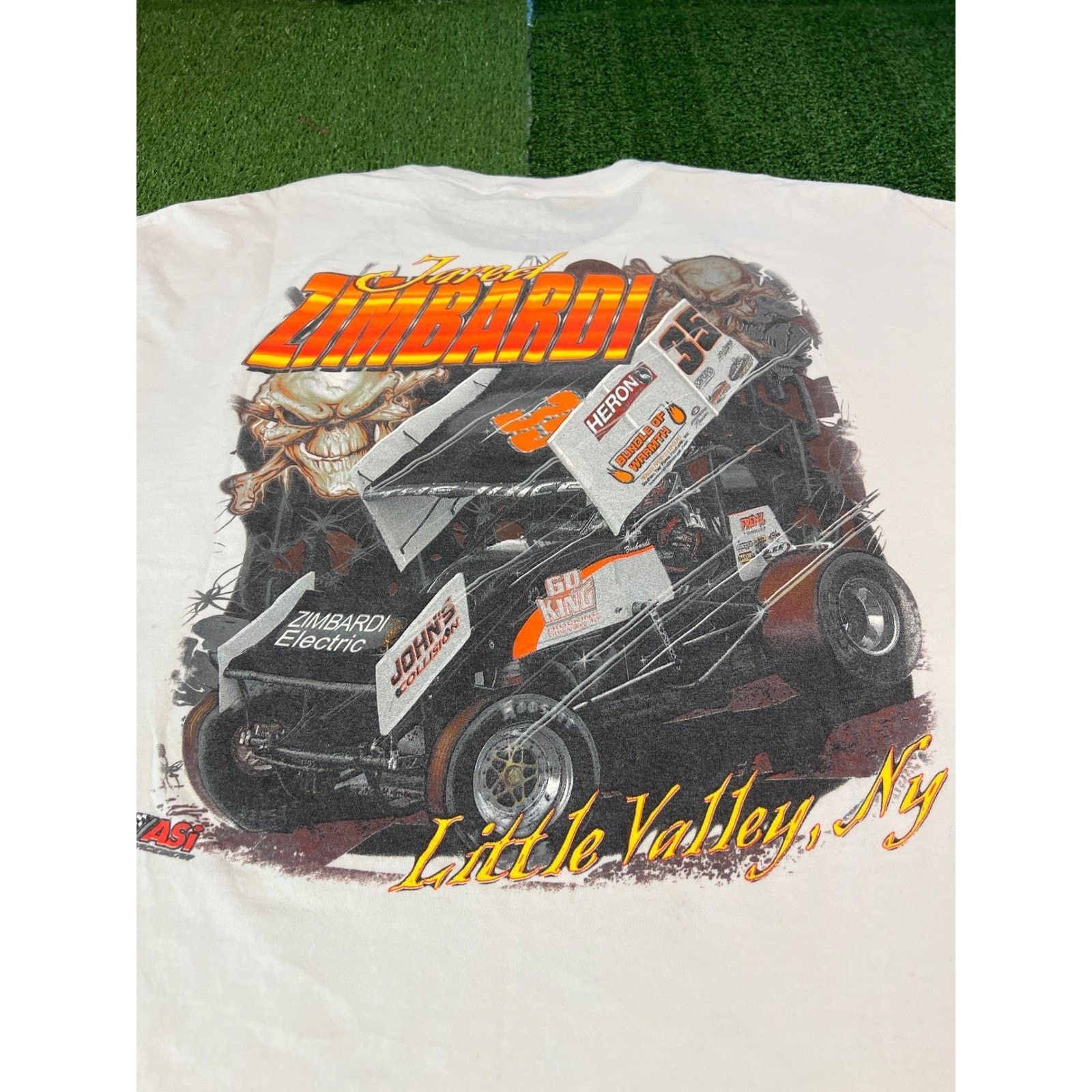 Gildan Y2KThe Juice Racing Graphic T-Shirt Mens White XXL Size US XXL / EU 58 / 5 - 5 Thumbnail