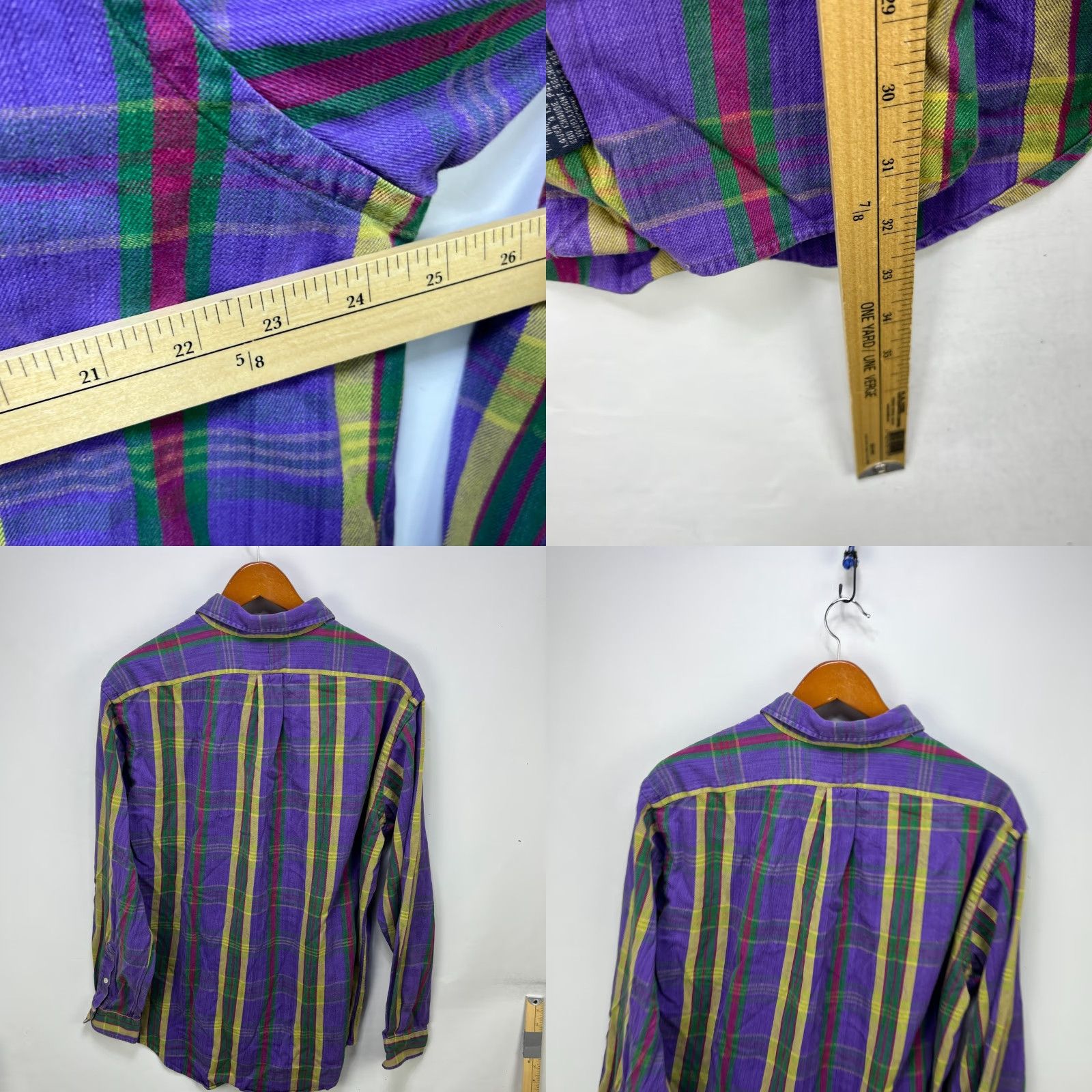 Polo Ralph Lauren VINTAGE Polo Ralph Lauren Shirt Plaid Purple Button-Up Long Sleeve XL Men’s 90s Size US XL / EU 56 / 4 - 8 Thumbnail