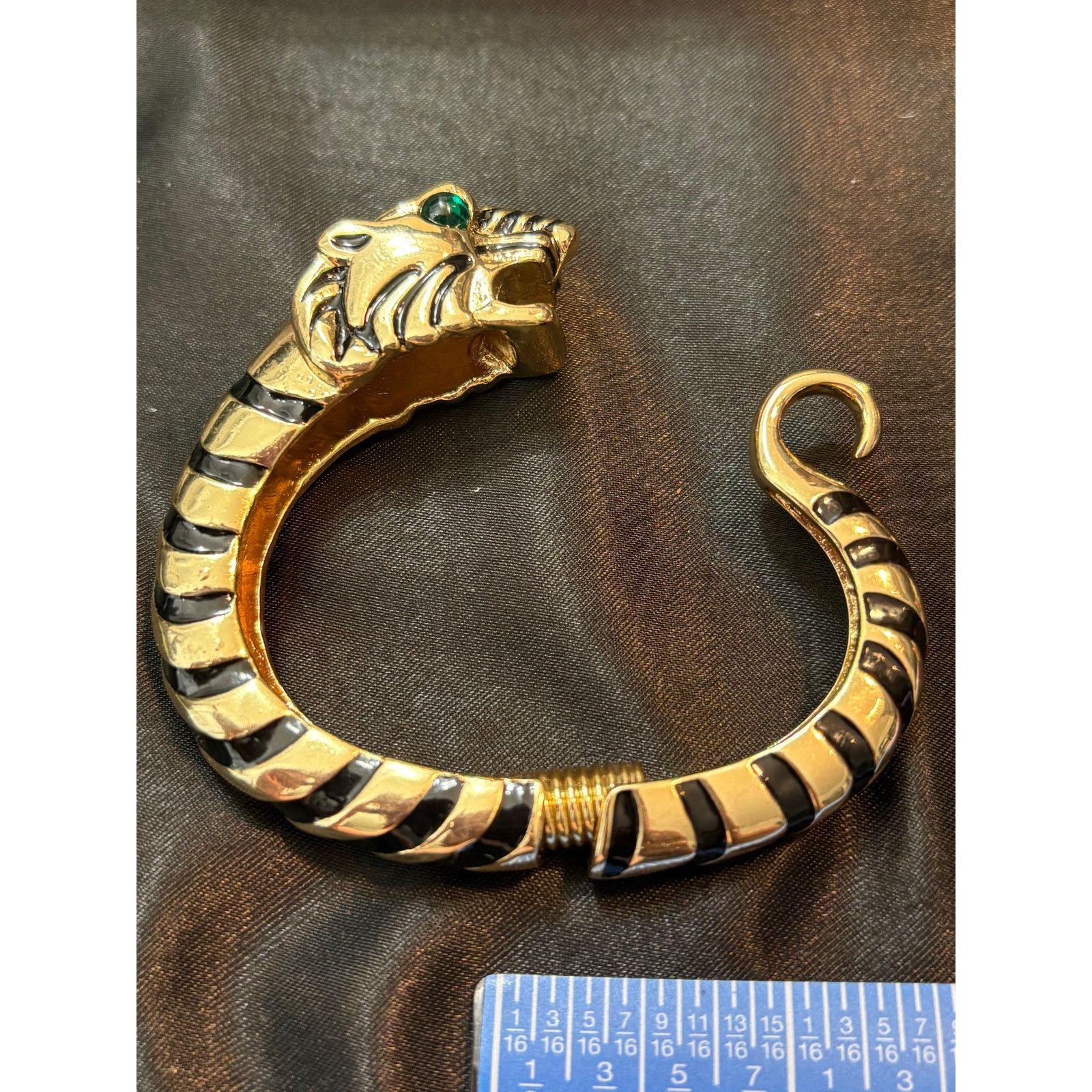 Kenneth Jay Lane Vintage Robert Jay Lane Tiger Head Cuff Bracelet size 5.5” Size ONE SIZE - 1 Thumbnail