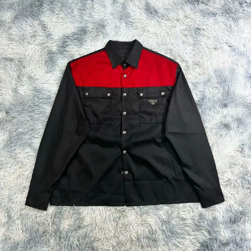 Prada Prada Black and Red Long Sleeve Button-Up Shirt Size US XXL / EU 58 / 5 - 1 Thumbnail