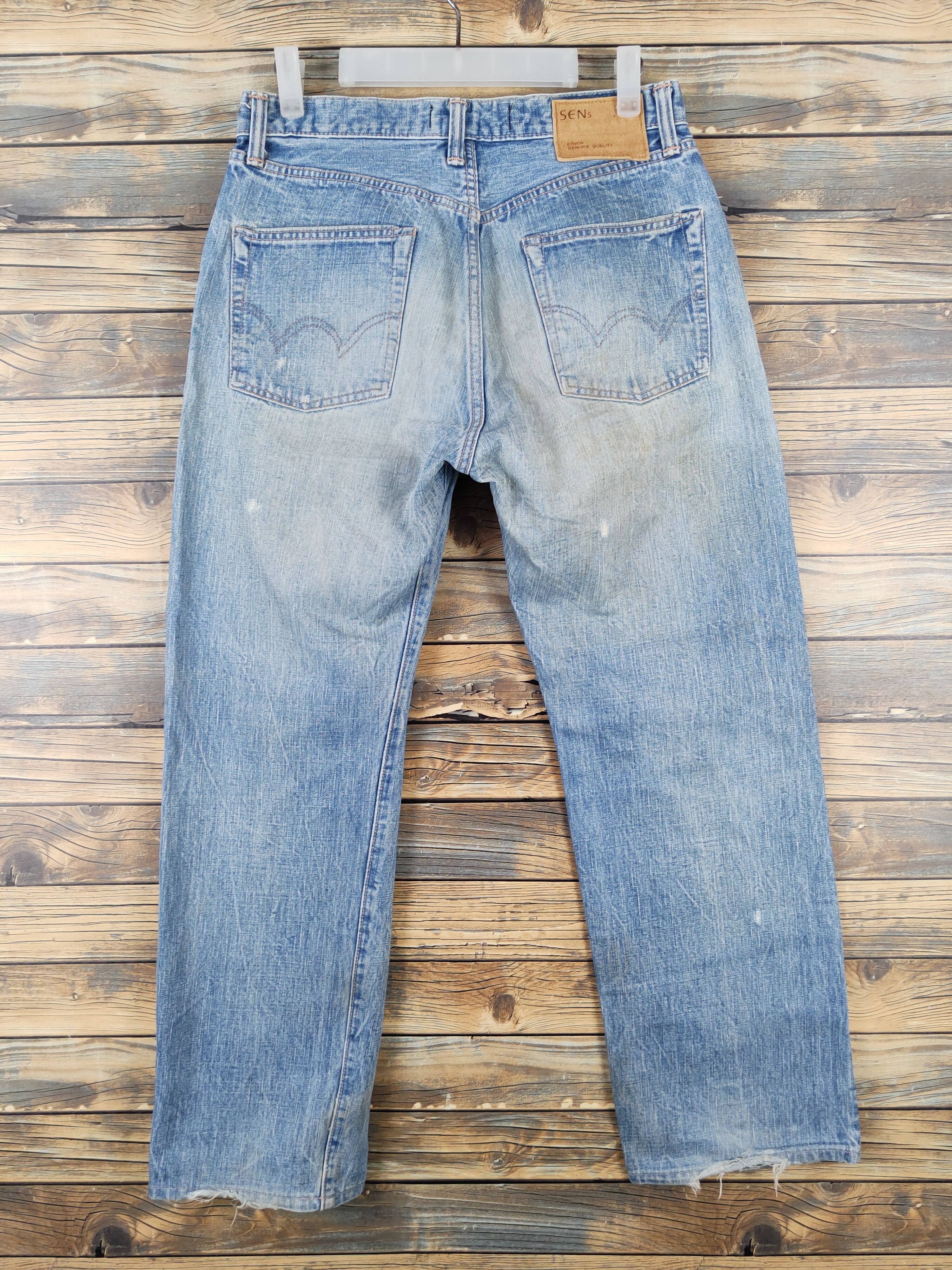 Edwin Edwin Blue Distressed Ripped Jeans #W1035 Size US 30 / EU 46 - 7 Thumbnail