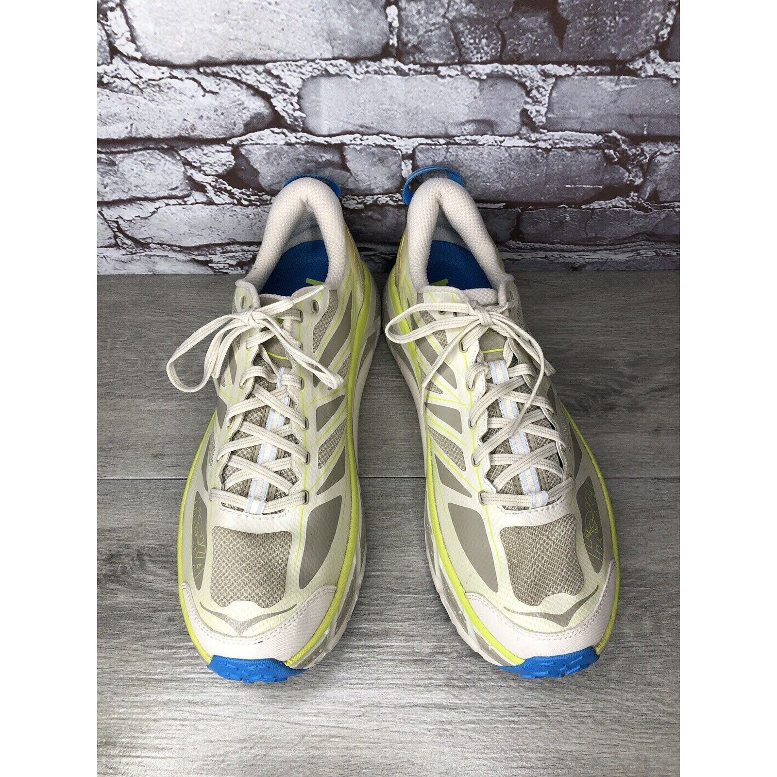 Hoka Hoka One Mafate Speed 2 Eggnog Gray Mesh Neon Yellow Running Size US 14 / EU 47 - 21 Thumbnail