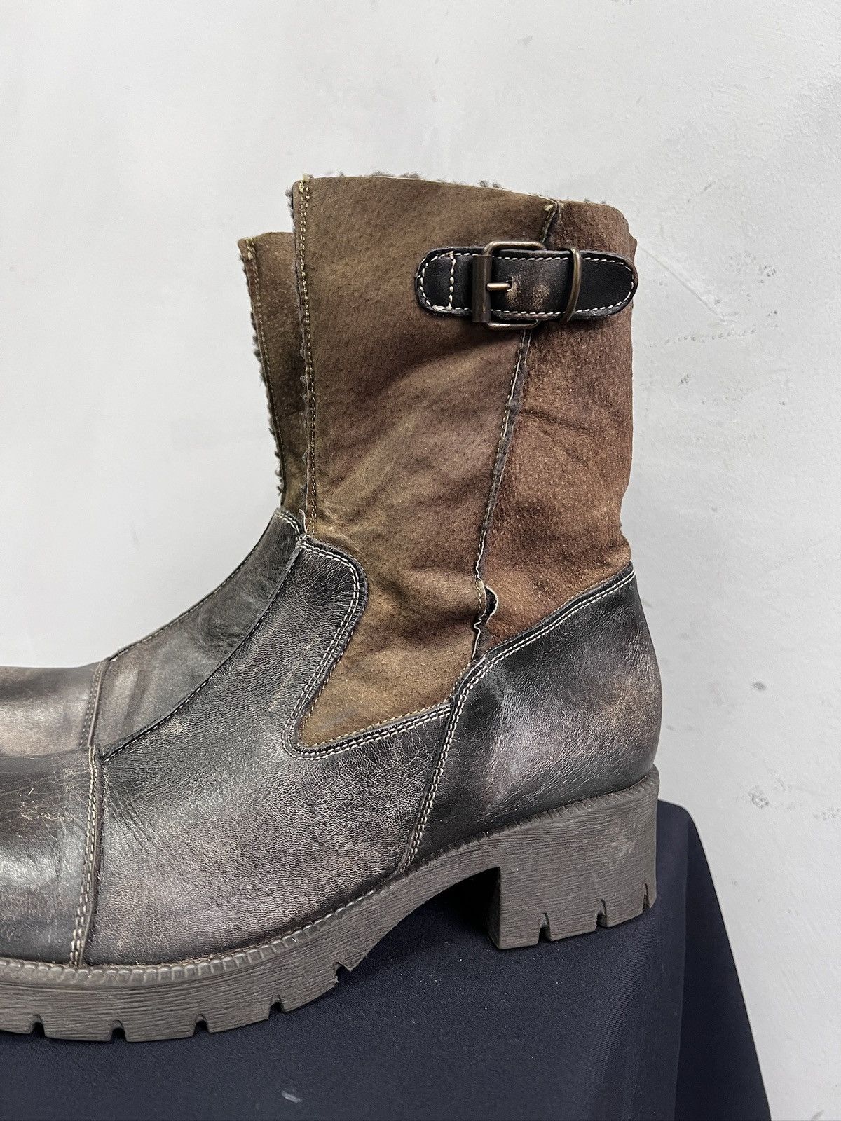 Hedi Slimane Avant garde platform boots brown leather guidi style 90s Size US 8 / EU 41 - 7 Thumbnail
