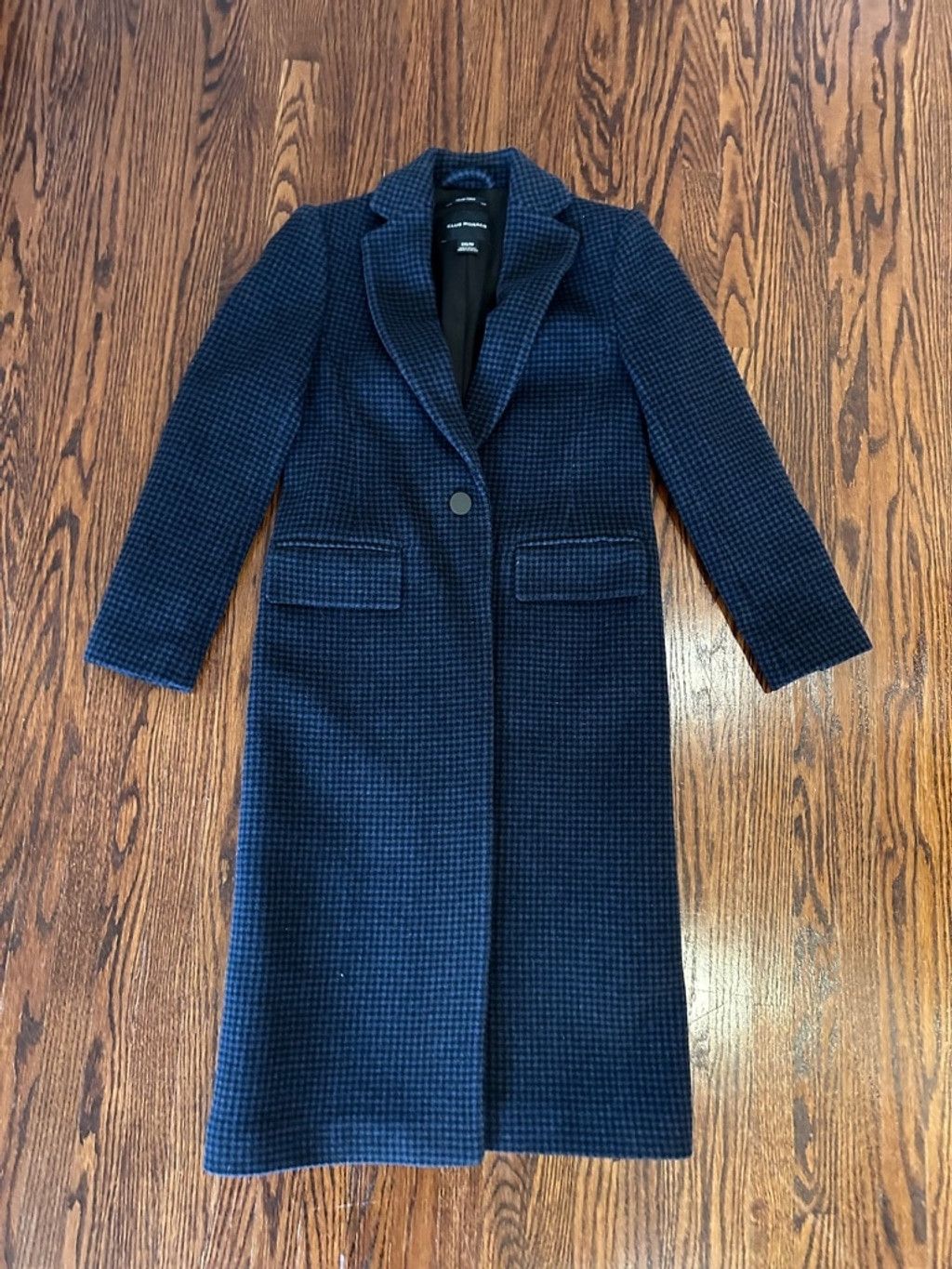 Club Monaco Women's Club Monaco wool blend Coat XXS Blue Houndstooth Size XXS / US 00 / IT 34 - 1 Thumbnail