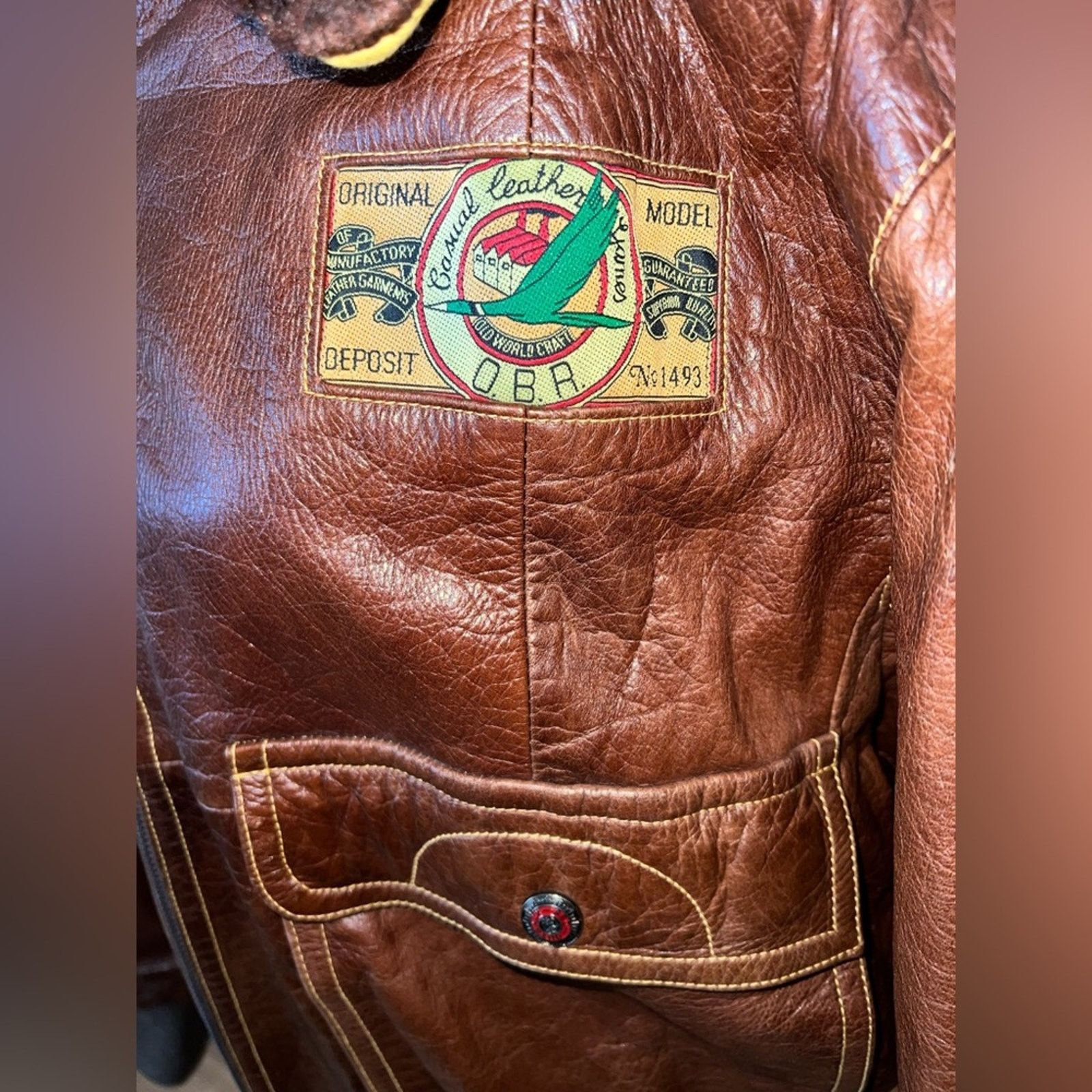 Vintage Fabulous Vintage OBR Leather Bomber Jacket! Size US M / EU 48-50 / 2 - 11 Thumbnail