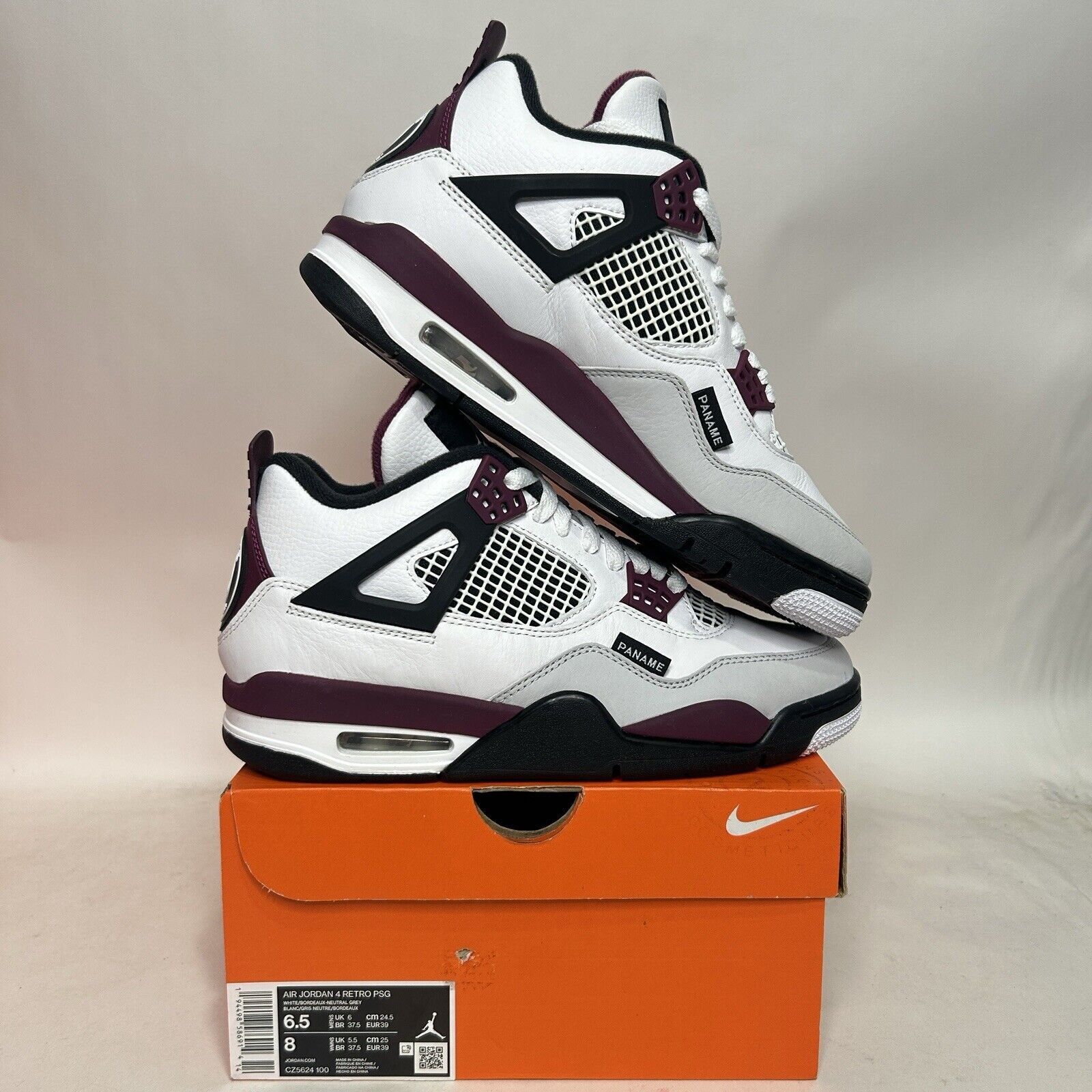 Jordan Brand Nike Air Jordan 4 Retro x Paris Saint-Germain Factory Flaw Size US 8 / IT 38 - 1 Thumbnail
