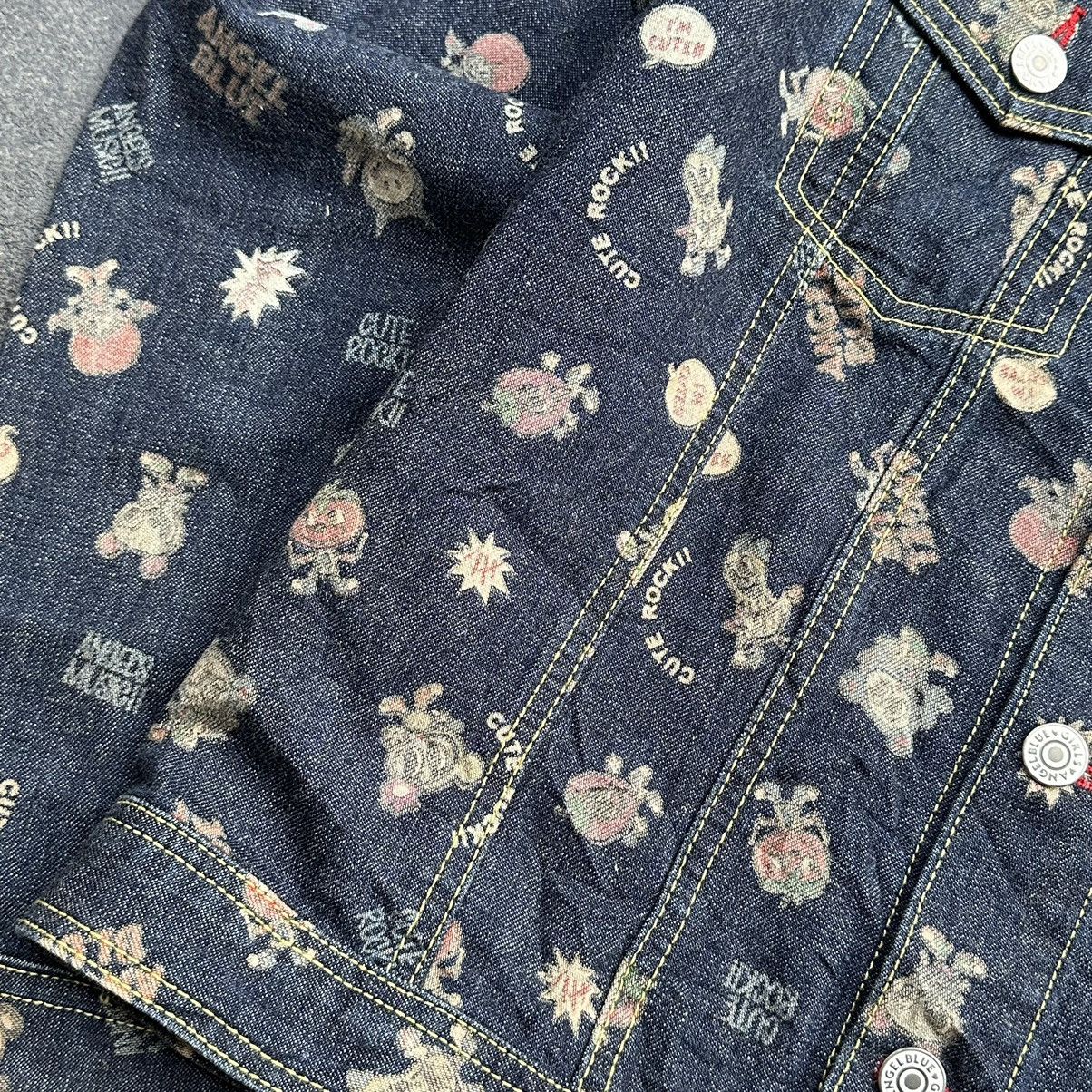 Angel Blue × Hysteric Glamour × Japanese Brand 2000s Angel Blue Printed Cute Rock Denim Jacket Size M / US 6-8 / IT 42-44 - 6 Thumbnail