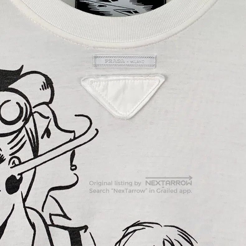 Prada Prada White figure printed cotton round-neck short-sleeved Size US XS / EU 42 / 0 - 4 Thumbnail
