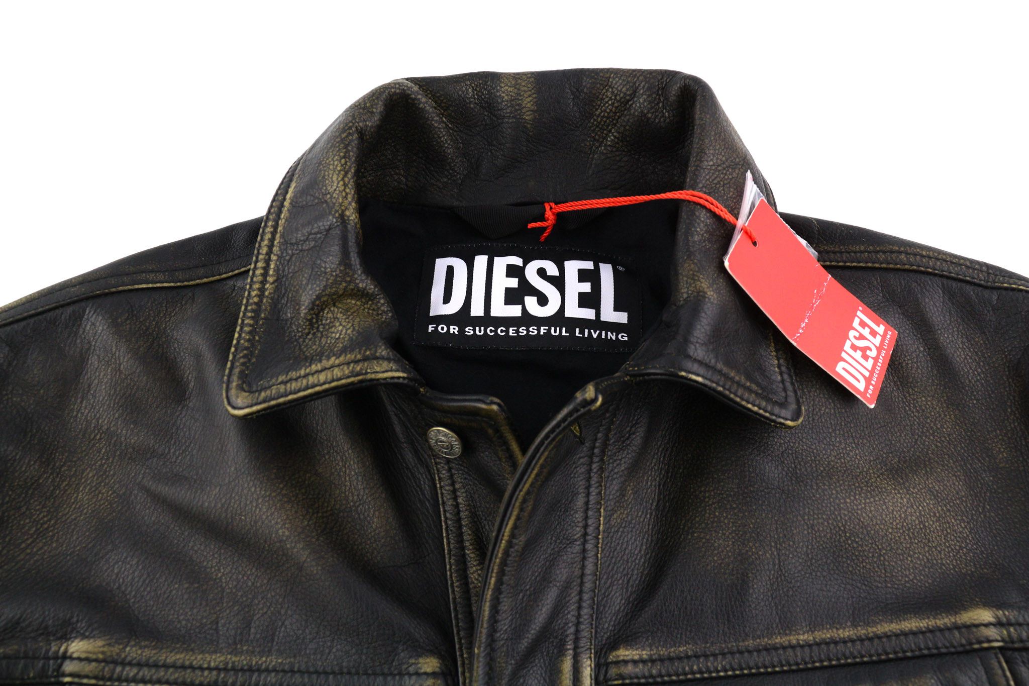 Diesel L-RILEY XL Black Cowhide Leather Button Jacket 40079 Size US XL / EU 56 / 4 - 5 Thumbnail