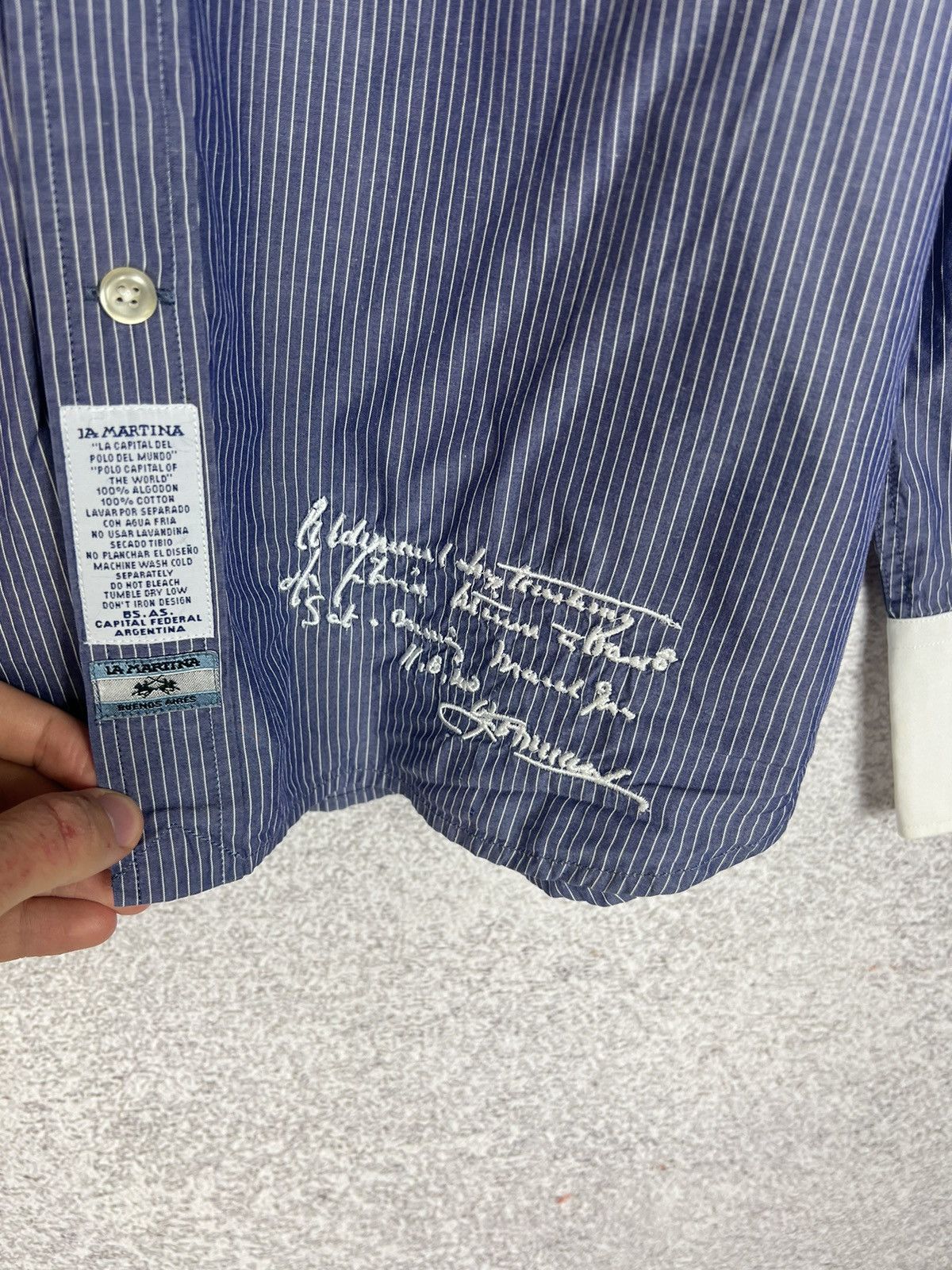 La Martina Vintage La Martina Buenos Aires Argentina Striped Shirt Size US M / EU 48-50 / 2 - 4 Thumbnail