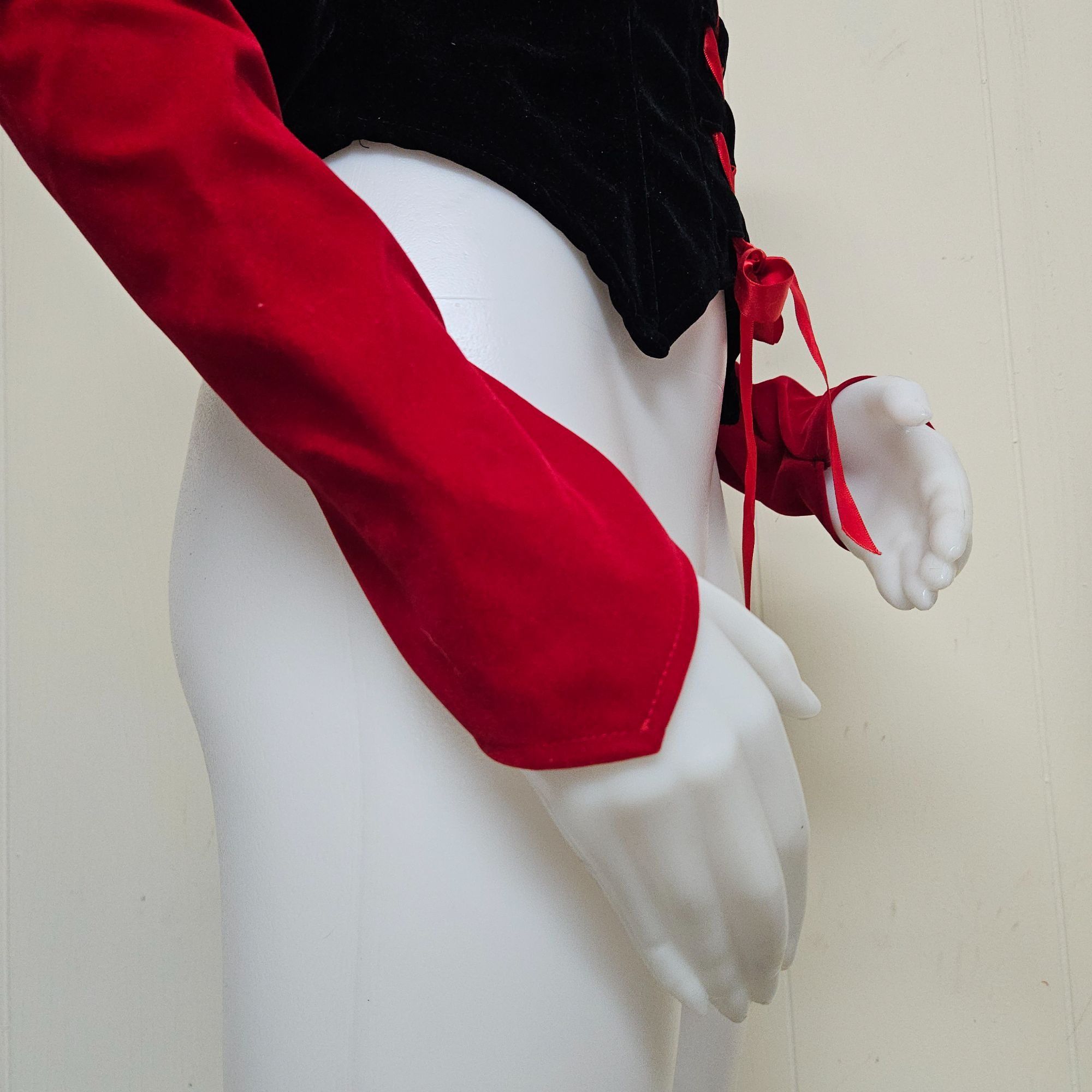 Vintage JaC Costume Velvet Corset Top Little Red Riding Hood Cosplay Size L / US 10 / IT 46 - 6 Thumbnail