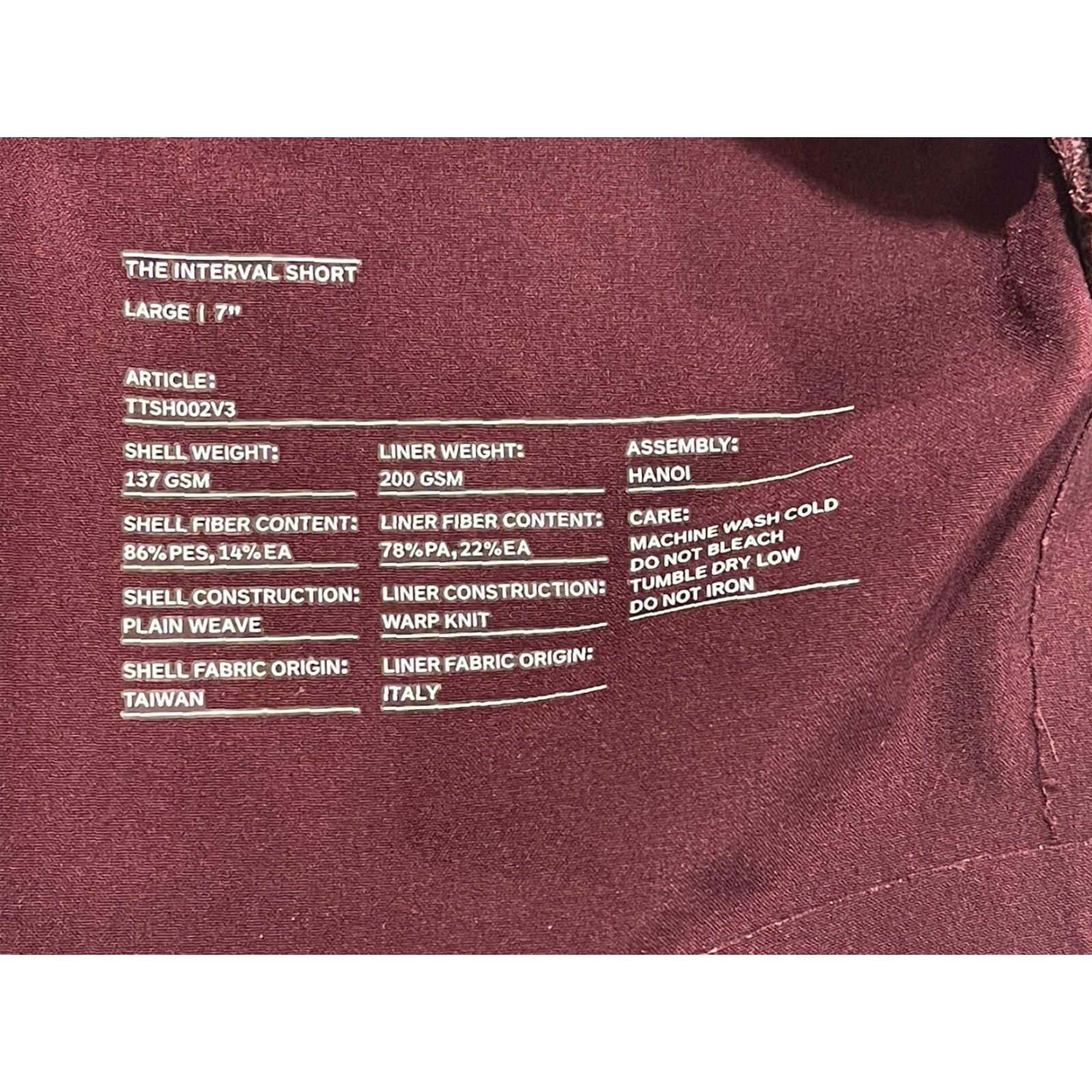 Ten Thousand Ten Thousand Interval Shorts Mens Large 7" Burgundy Polyester Blend Lined Pockets Athletic 7 in Inseam Cross Training Running Gym Track & Field Size US 33 - 6 Thumbnail
