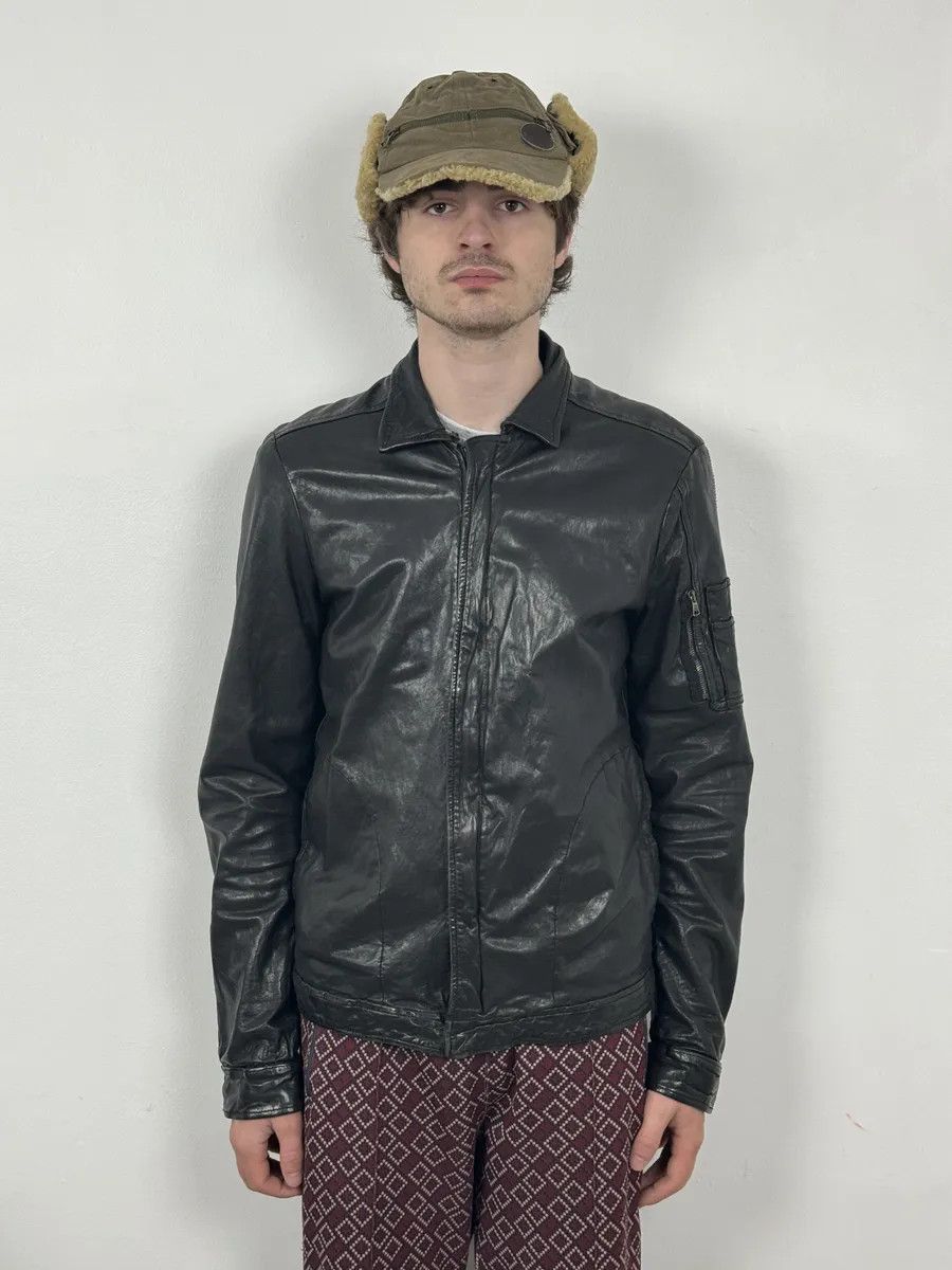 Giorgio Brato 2000s Giorgio Brato Black Avant-Garde Leather Jacket Size US M / EU 48-50 / 2 - 3 Thumbnail