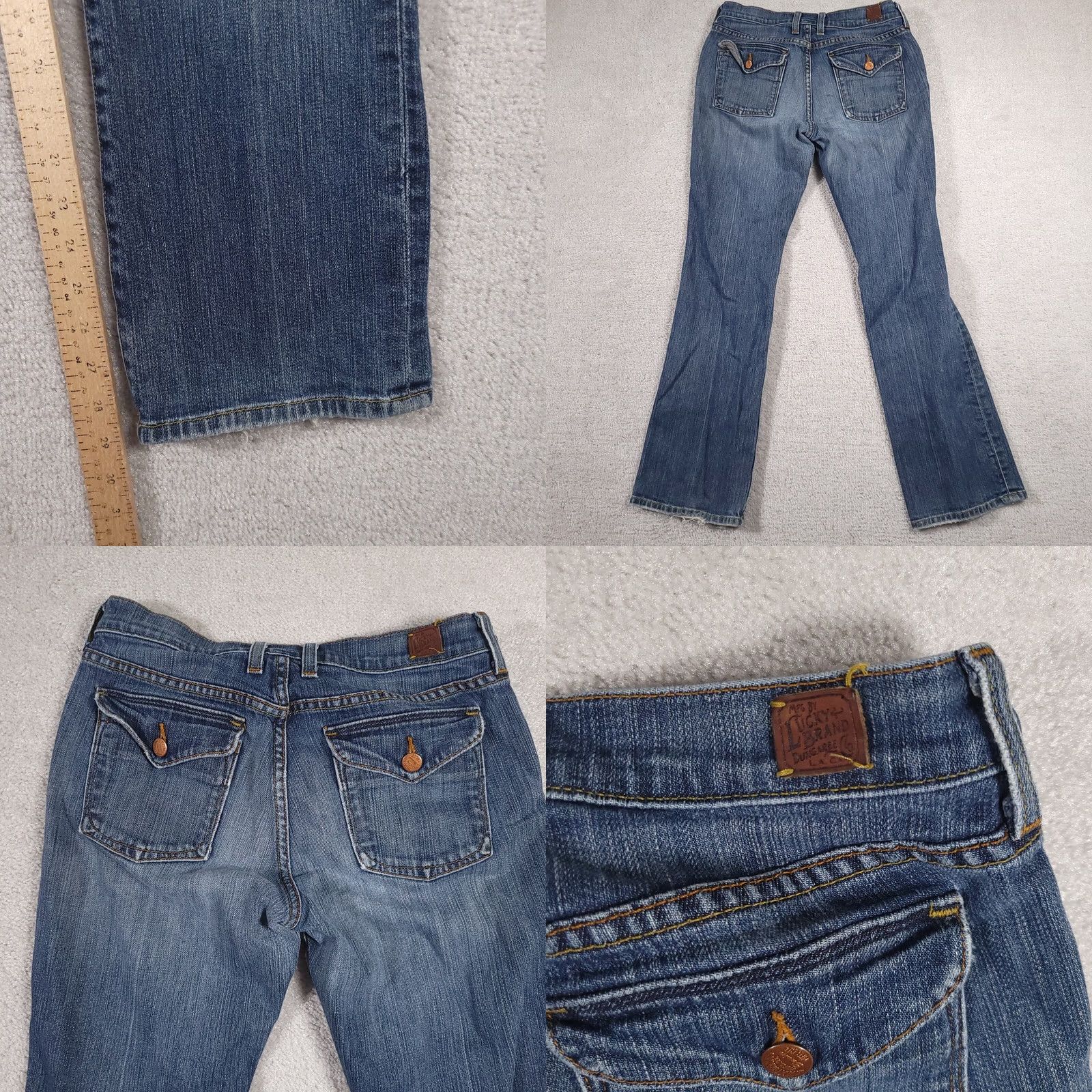 Lucky Brand VINTAGE Lucky Brand Gene Montesano Jeans Women 6 28 Short 29X29 Distressed Boot USA Made Jeans Women 6 XS? Size 28" / US 6 / IT 42 - 9 Thumbnail