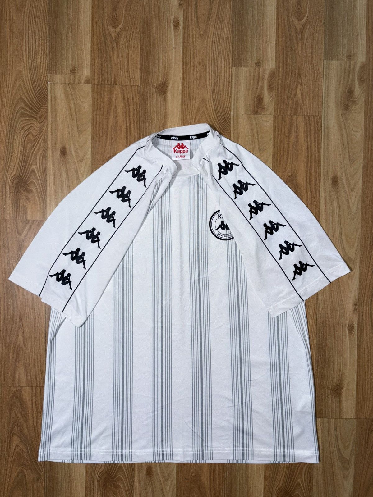 Kappa VTG Style Kappa Banda Pinstripe Jersey XL White/Black/Grey Size US XL / EU 56 / 4 - 3 Thumbnail