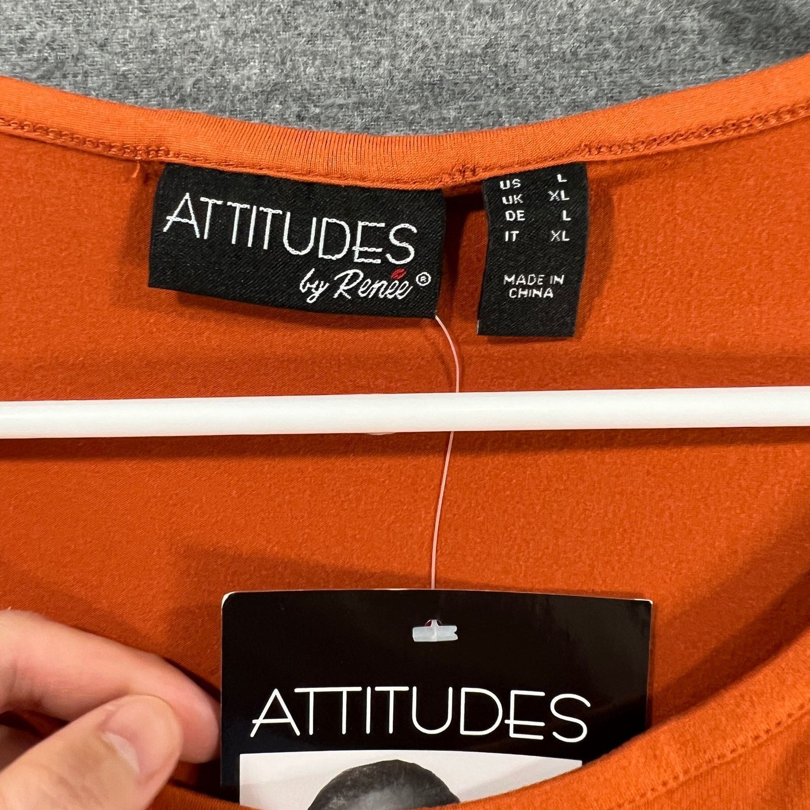 Other Attitudes by Renee Yummy Jersey 3/4 Sleeve Flounce Top Size L / US 10 / IT 46 - 3 Thumbnail