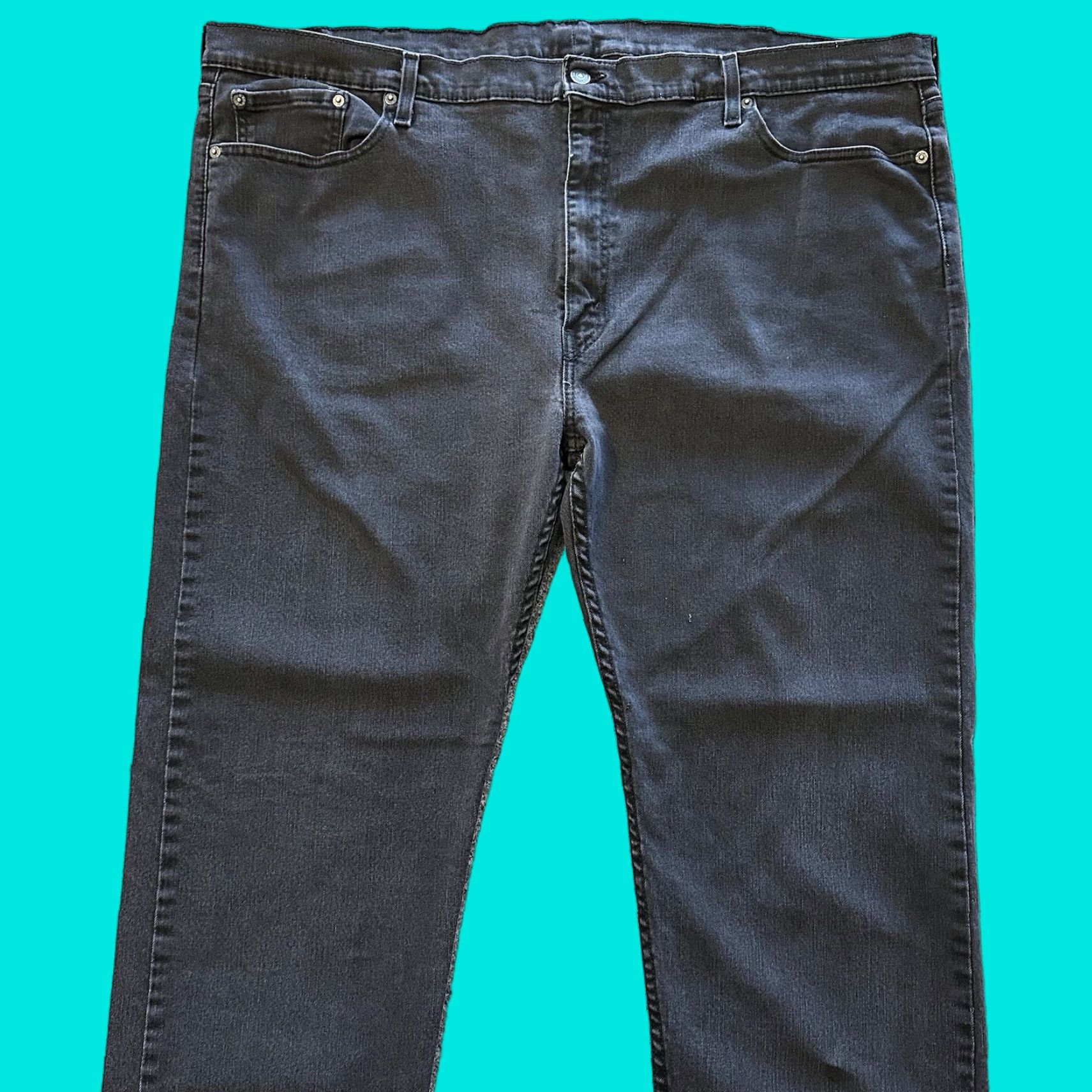 Levi's Levi's 502 Jeans Mens 48x31 Washed Black Stretch Denim - Levi's - Jeans - 5-Pocket - Button Zip - Big & Tall - Black - 1990s? Size US 32 / EU 48 - 1 Thumbnail