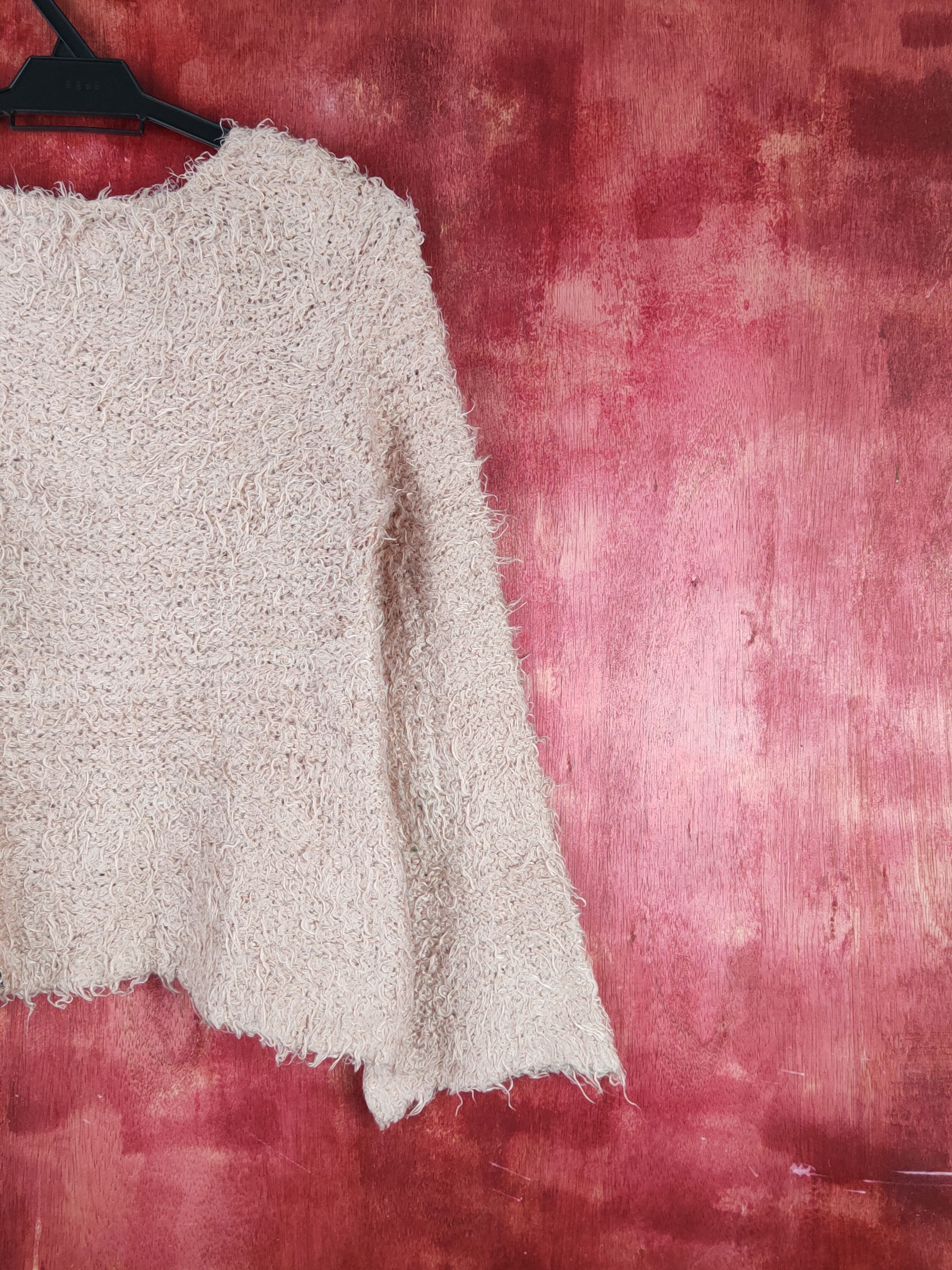 Homespun Knitwear Africataro Peach Shag Shaggy Fur Mohair Knitwear #S1889 Size S / US 4 / IT 40 - 9 Thumbnail