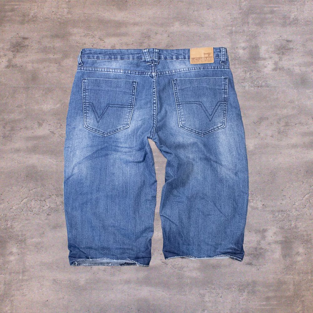 Japanese Brand Y2K 2000's Long Inseam Fit Mid Jort Denim Short Capris Size US 35 - 1 Thumbnail